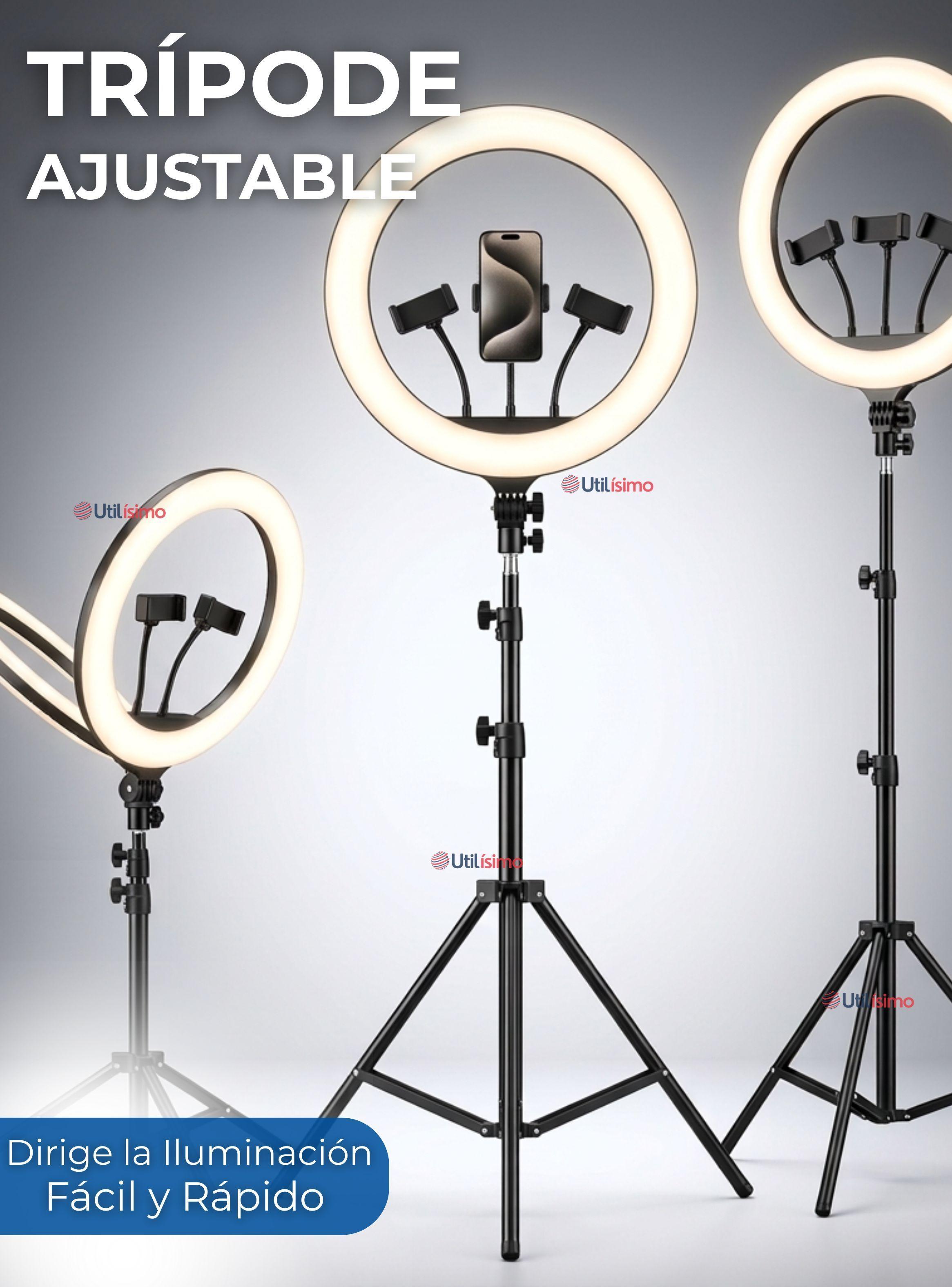 Aro De Luz Profesional 45 CM Trípode Ajustable Soporte Para Teléfono-6