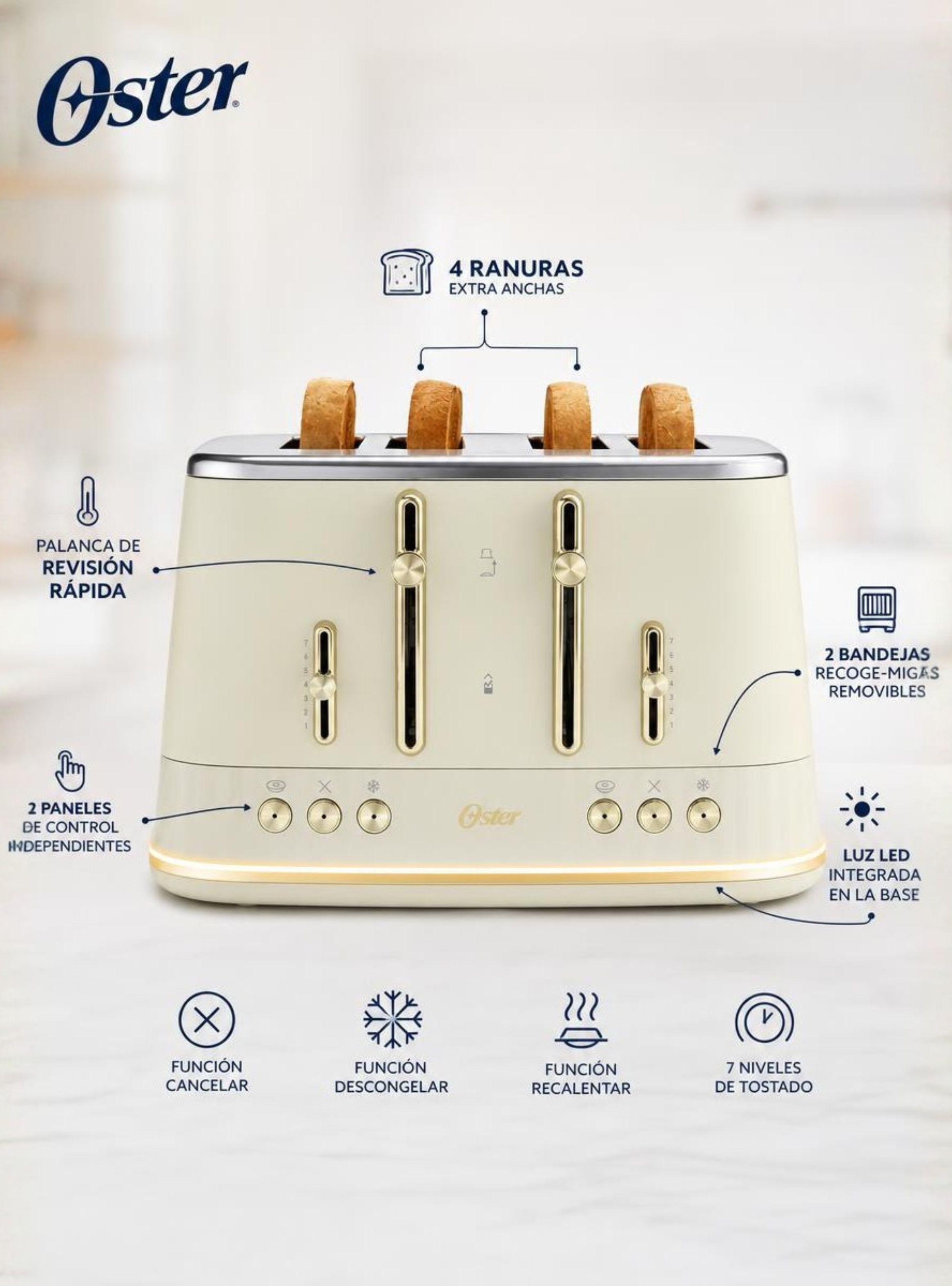 Tostadora premium Oster® 4 rebanadas TSSTMNOM4S-1
