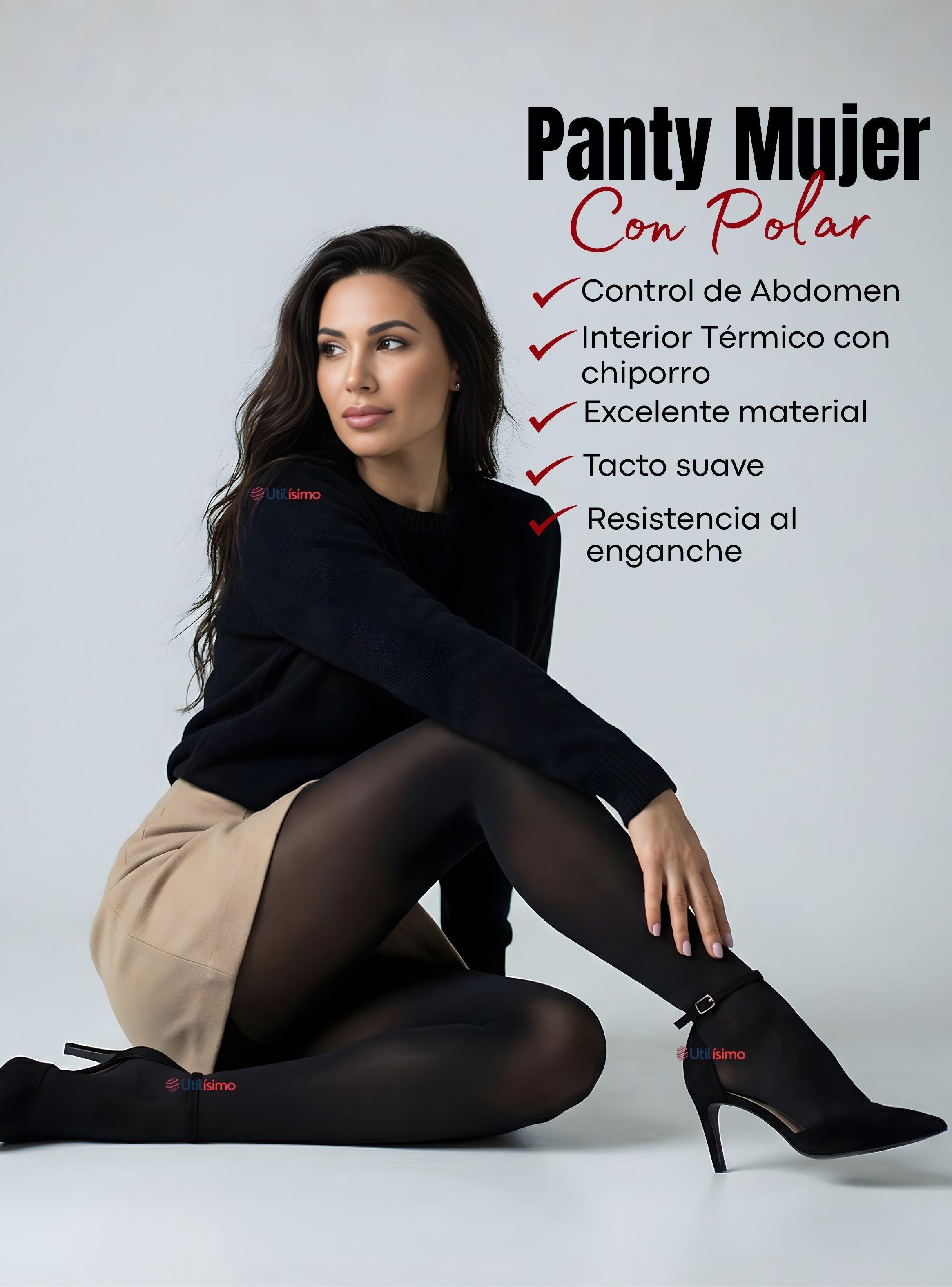 Pack 3 Calzas Pantys Con Chiporro Mujer Elasticada Color Negro-3