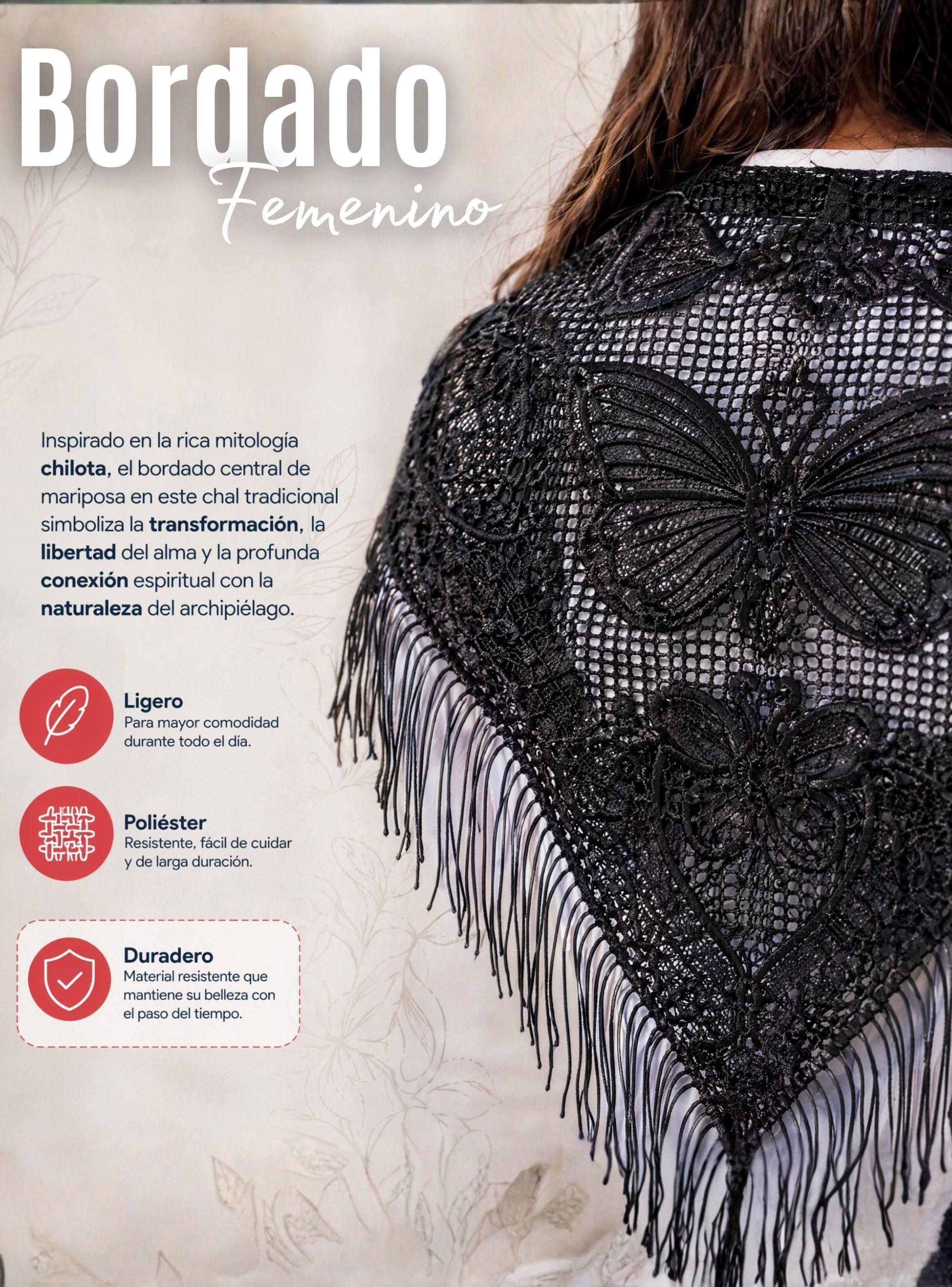 Traje Chilote Niña Azul Con Polera 4 Piezas Fiestas Patrias Bailes Tipicos-7