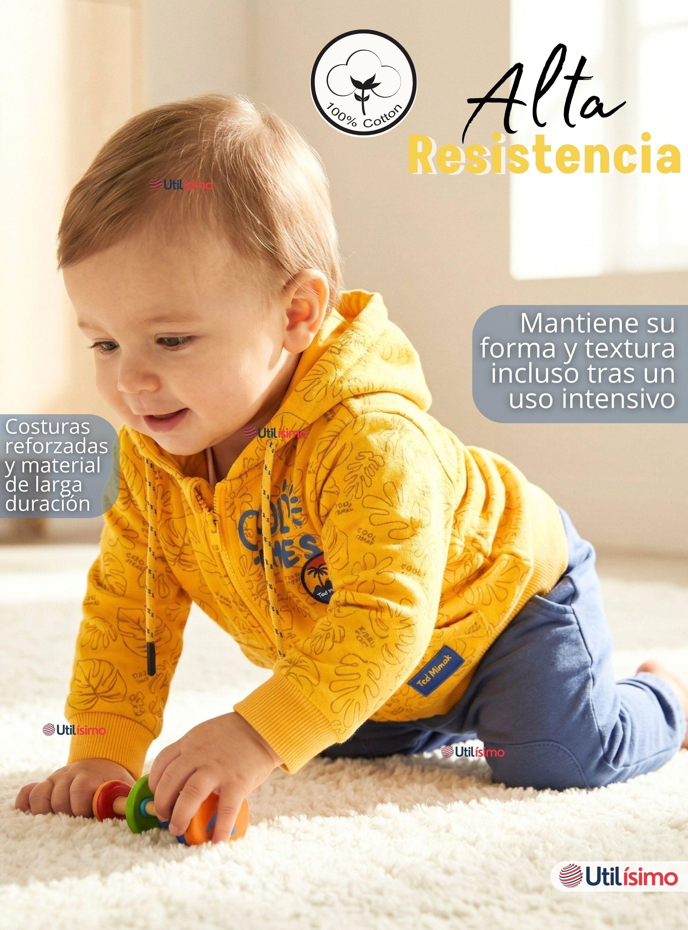 Conjunto 2 Piezas Buzo Pantalón Y Polerón Algodón Amarillo de Bebé Niño-6