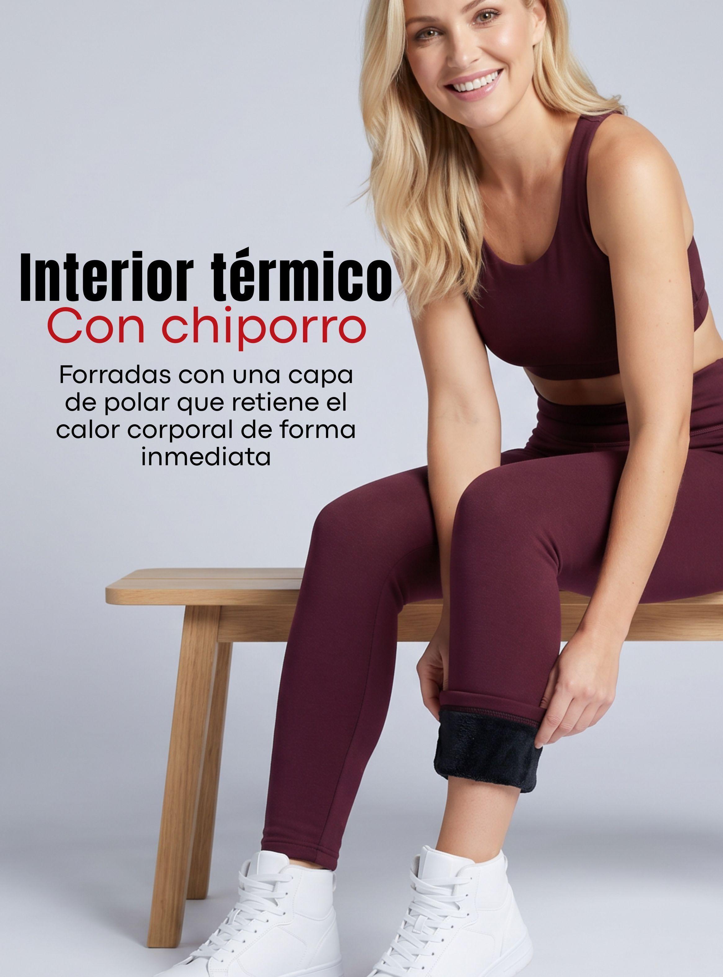Calza Polar Con Chiporro Térmica Mujer Elasticada Color Burdeo-5