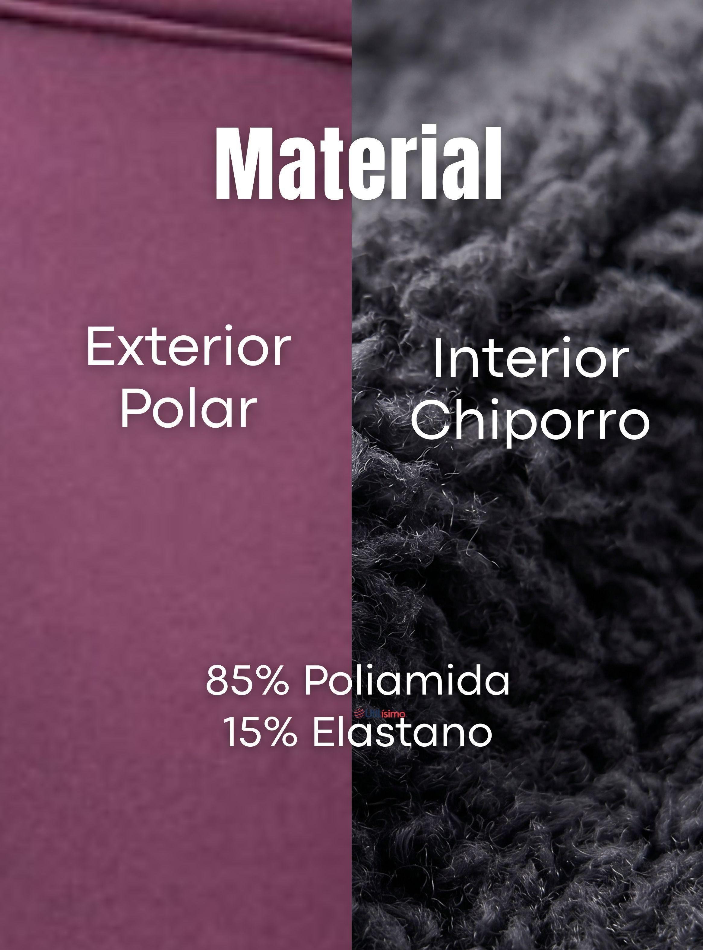 Calza Polar Con Chiporro Térmica Mujer Elasticada Color Burdeo-6