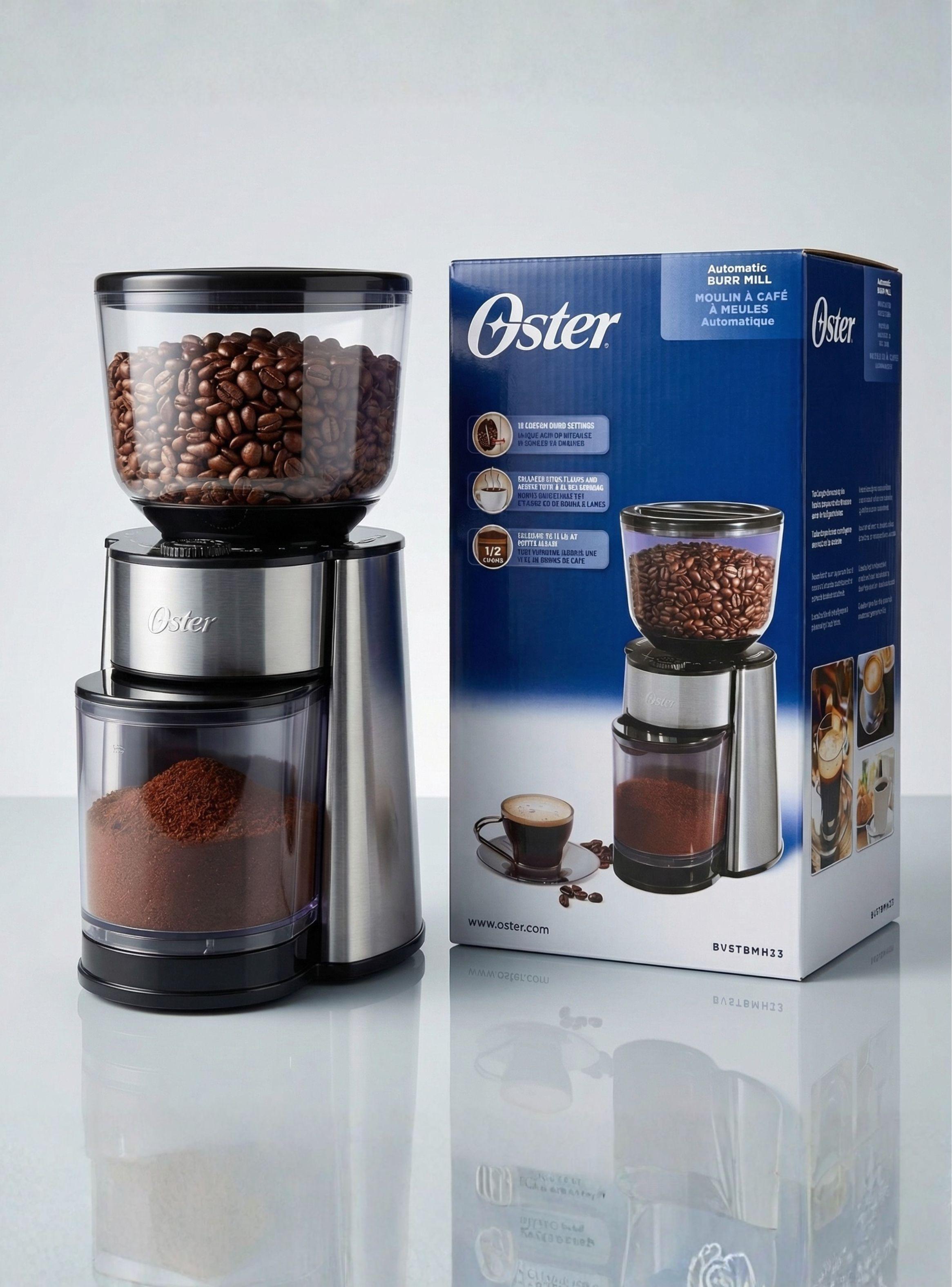 Oster® Molinillo de Café, Accesorio, Con 18 Ajustes De Grosor +  Accesorios, BVSTBMH23-0