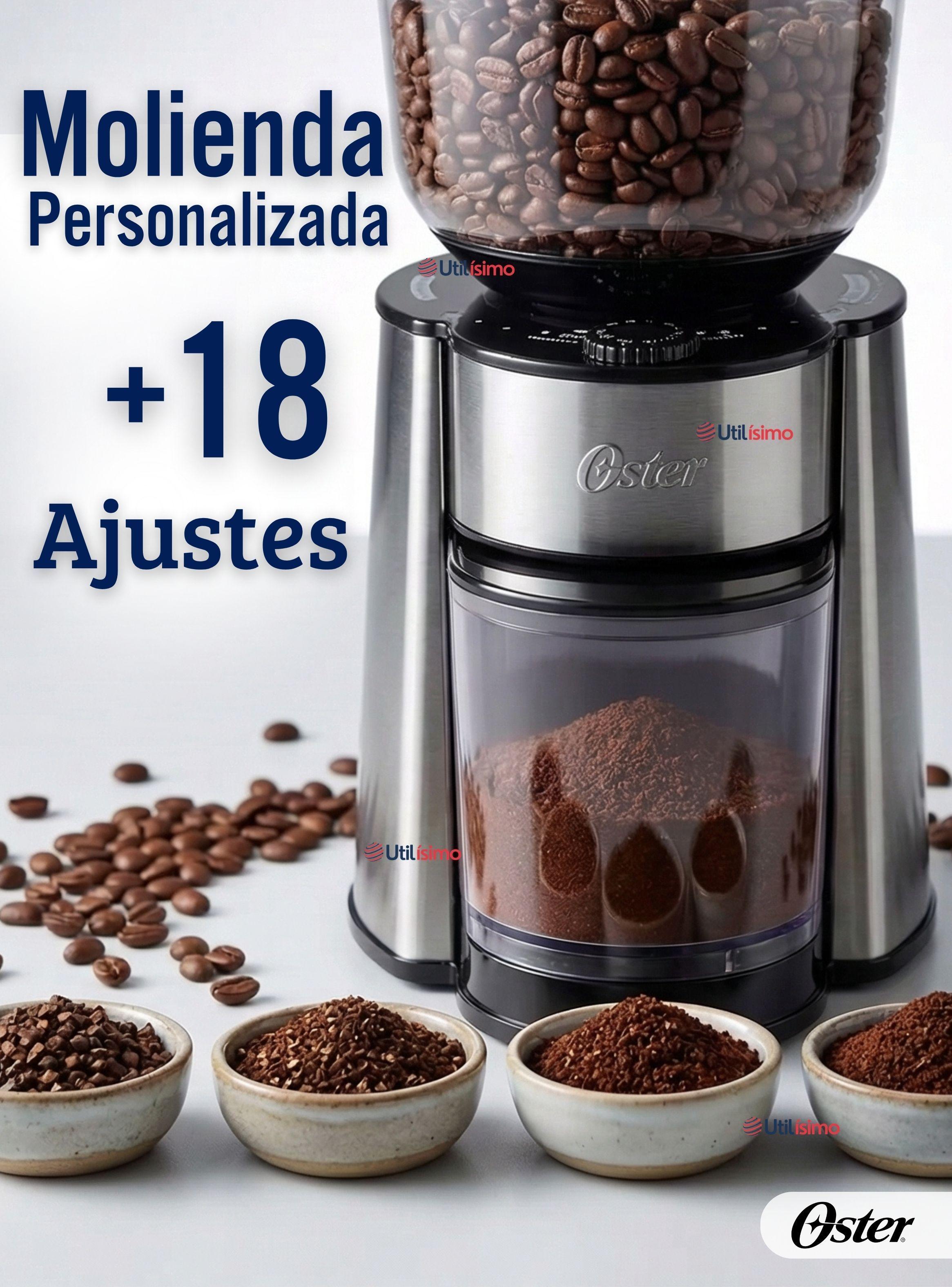 Oster® Molinillo de Café, Accesorio, Con 18 Ajustes De Grosor +  Accesorios, BVSTBMH23-5