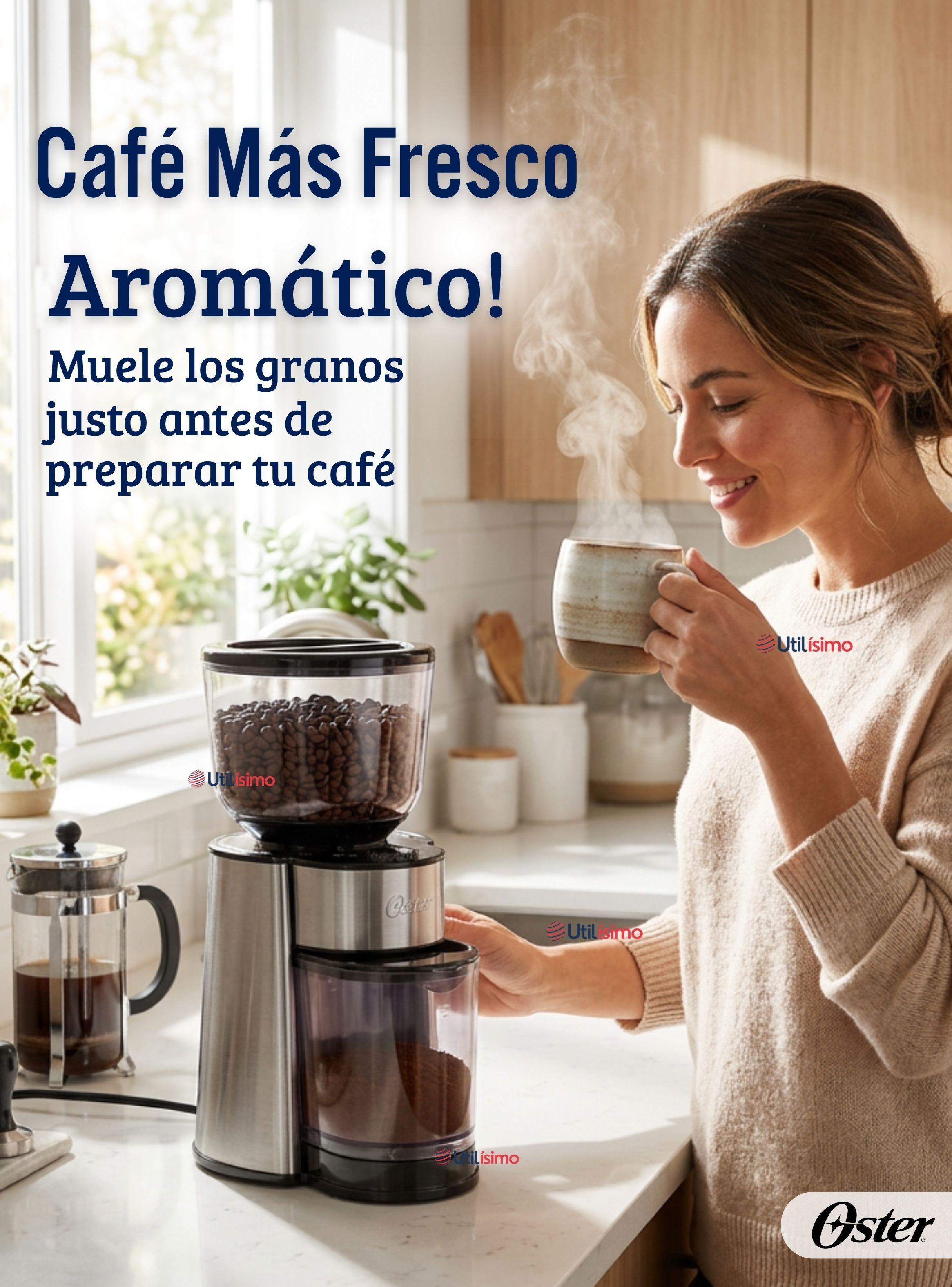 Oster® Molinillo de Café, Accesorio, Con 18 Ajustes De Grosor +  Accesorios, BVSTBMH23-7