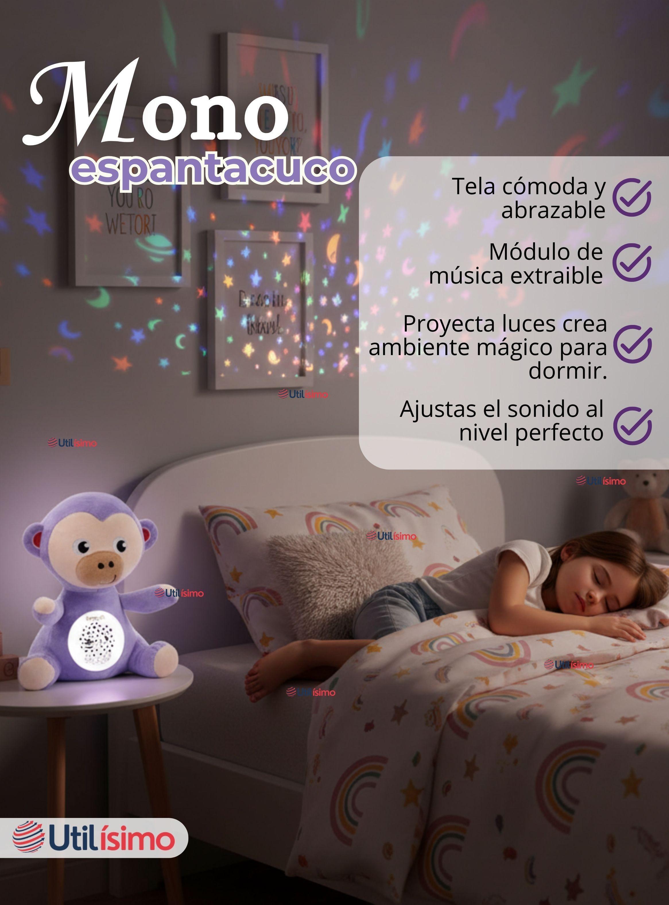 Peluche Mono Espantacuco Con Luz Y Sonido para Niño o Niña-1
