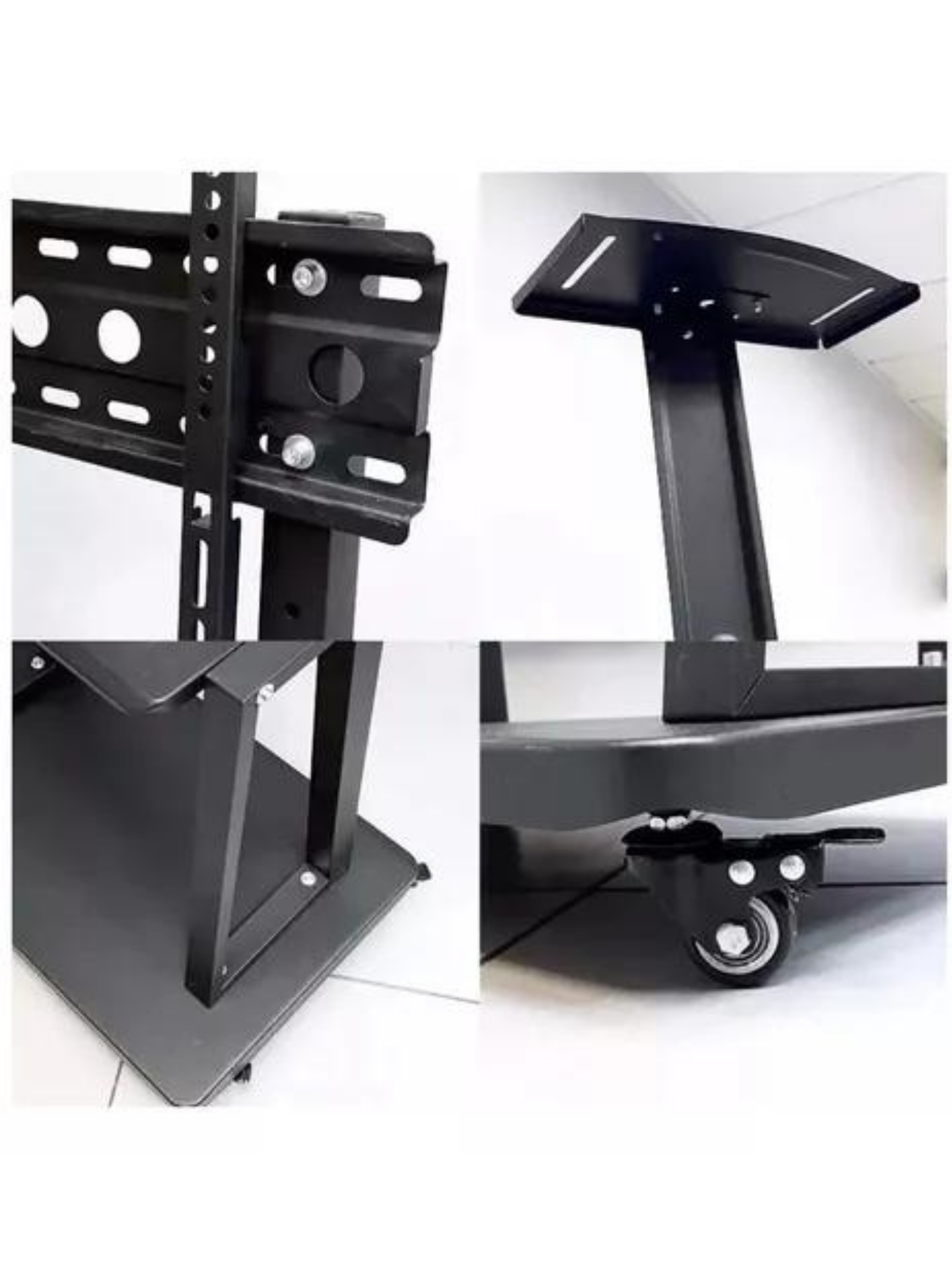 Rack Soporte Con Ruedas Pedestal Móvil 32 A 70 Pulgadas Color Negro-5