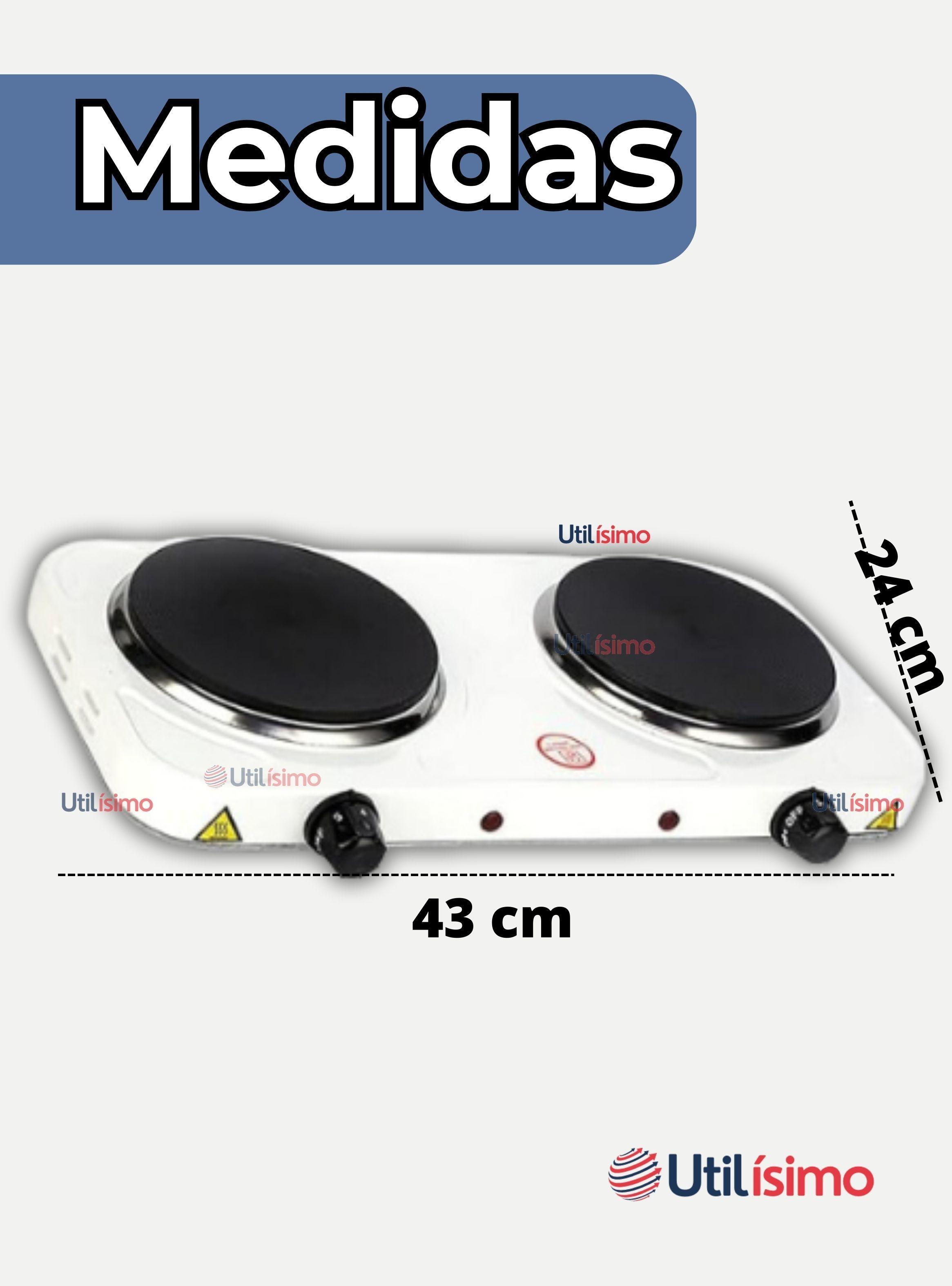 Cocina Eléctrica 2 Platos 2000w de Potencia Cocinilla Portátil Blanca-2
