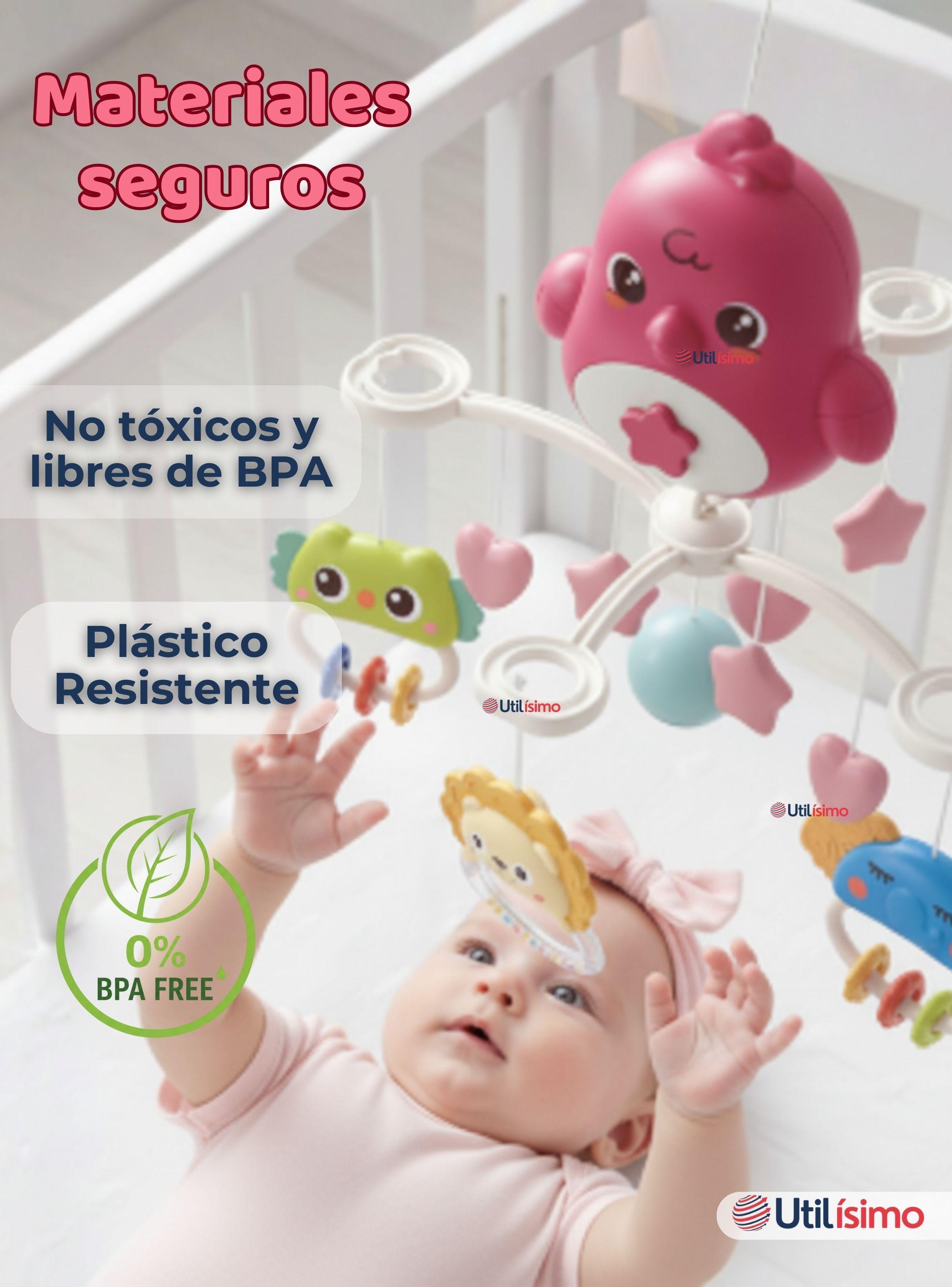 Móvil Giratorio Musical Proyector para Bebé Niña Rosado-2