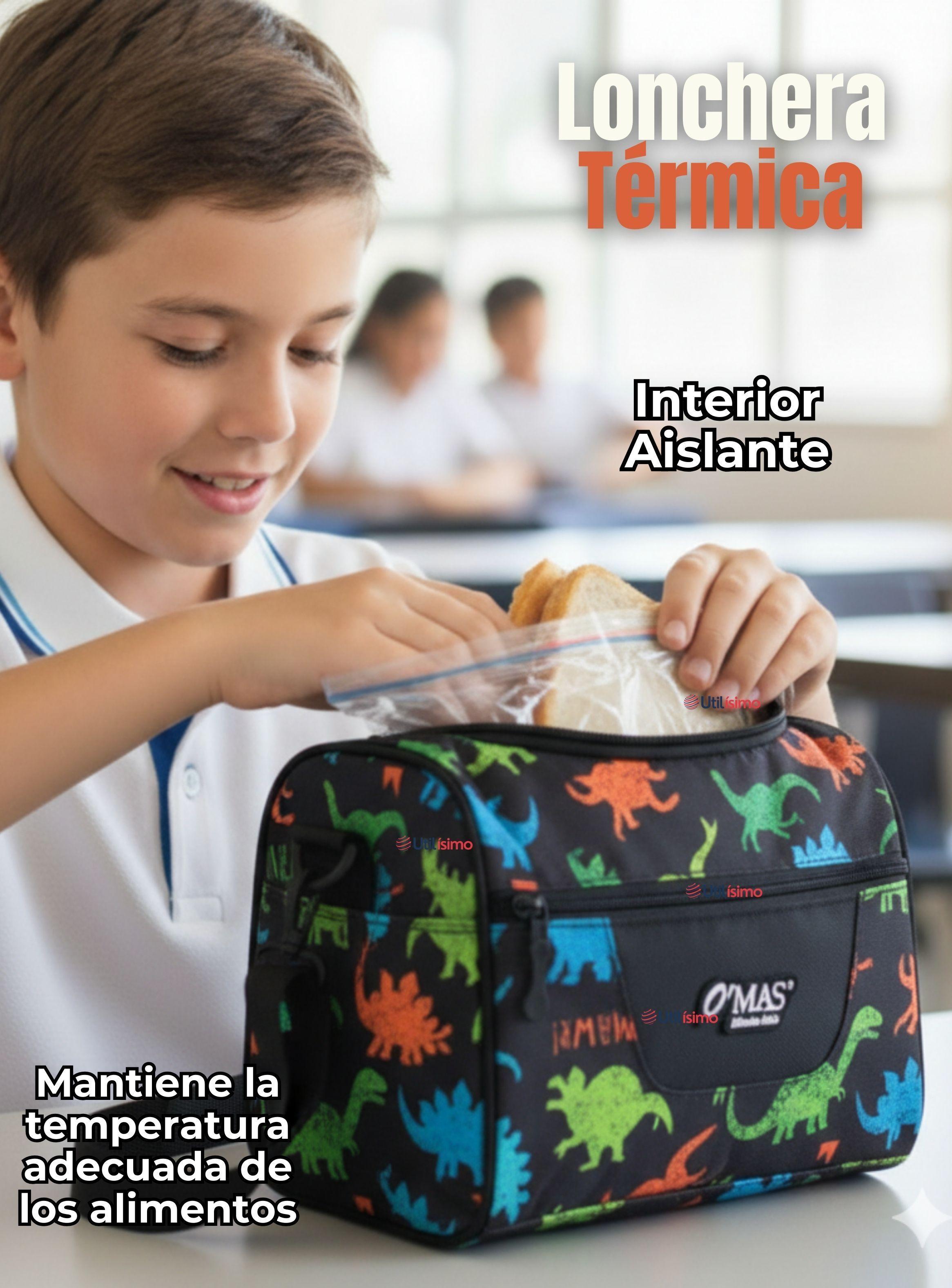 Mochila Escolar Kit Con Estuche y Lonchera 45 cm Tela Oxford Dino Niño-4