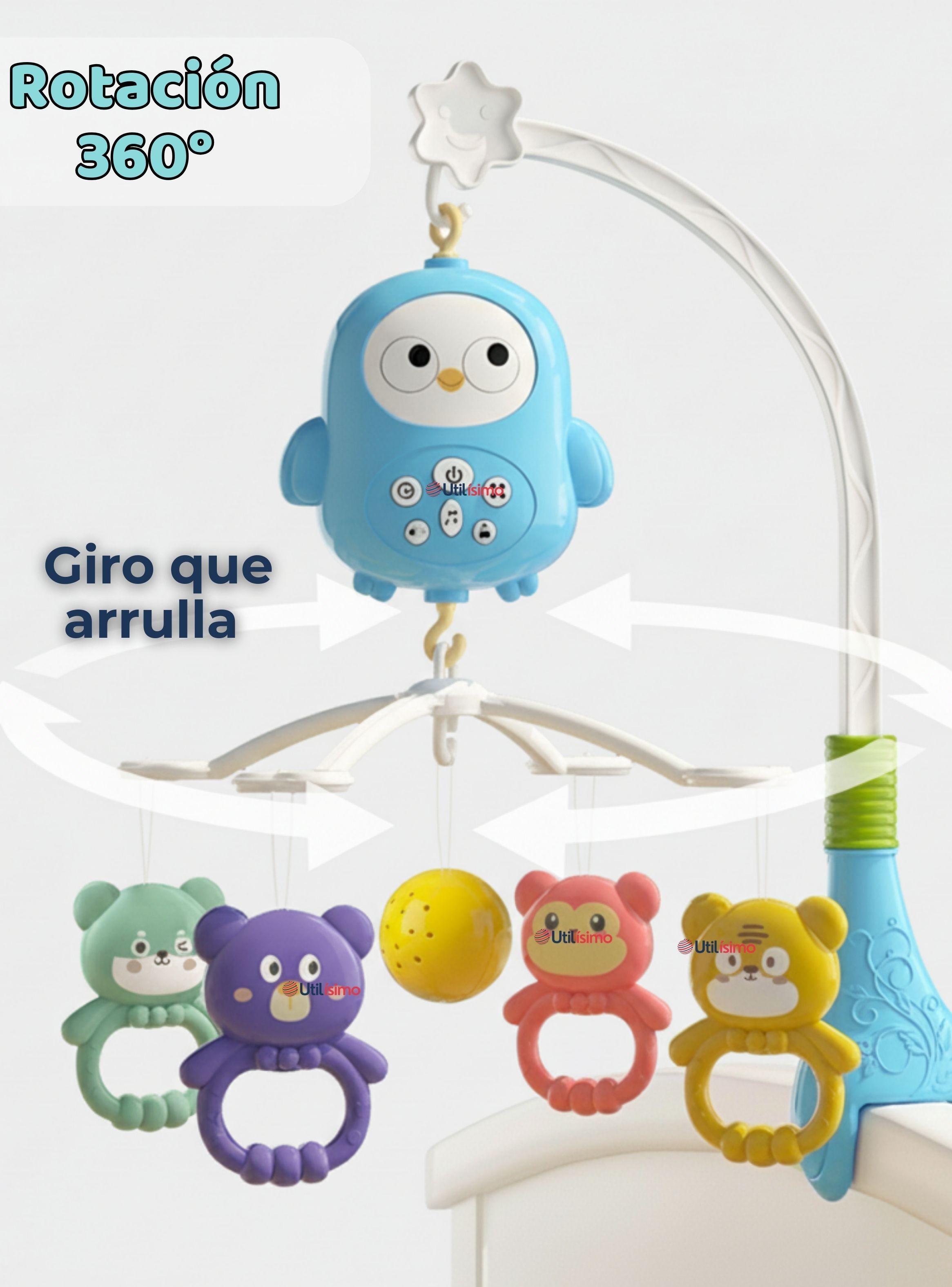 Móvil Sonajero Giratorio Musical Bebé Niño Azul-5