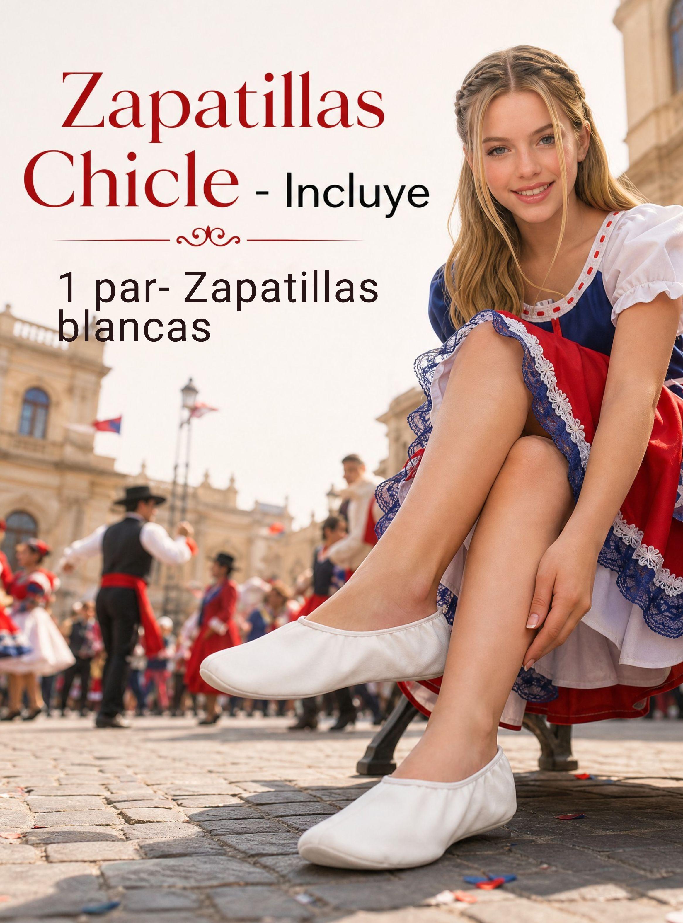 1 Par Zapatillas Chicle Blancas Juvenil de Bailes Danza Fiestas Patrias Tallas 36 37 38 39 40 41-2