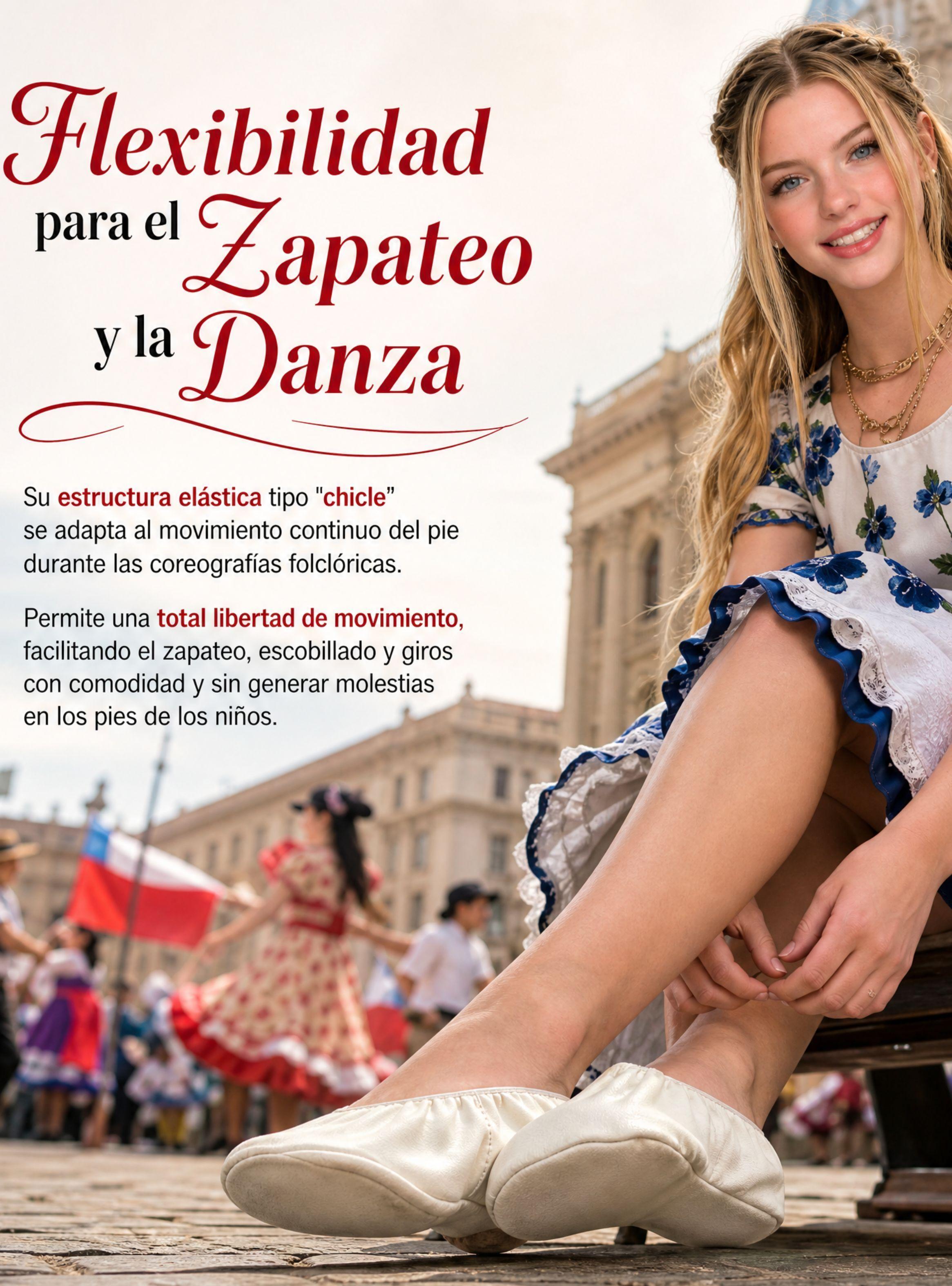 1 Par Zapatillas Chicle Blancas Juvenil de Bailes Danza Fiestas Patrias Tallas 36 37 38 39 40 41-5