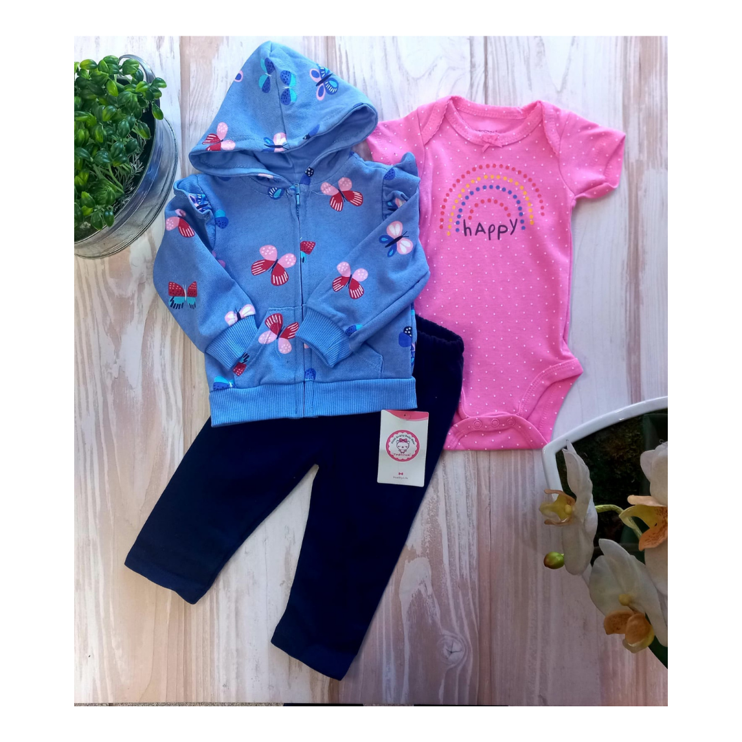 Conjunto Bebe Niña Pack 3 Piezas Happy Tedmimak-0