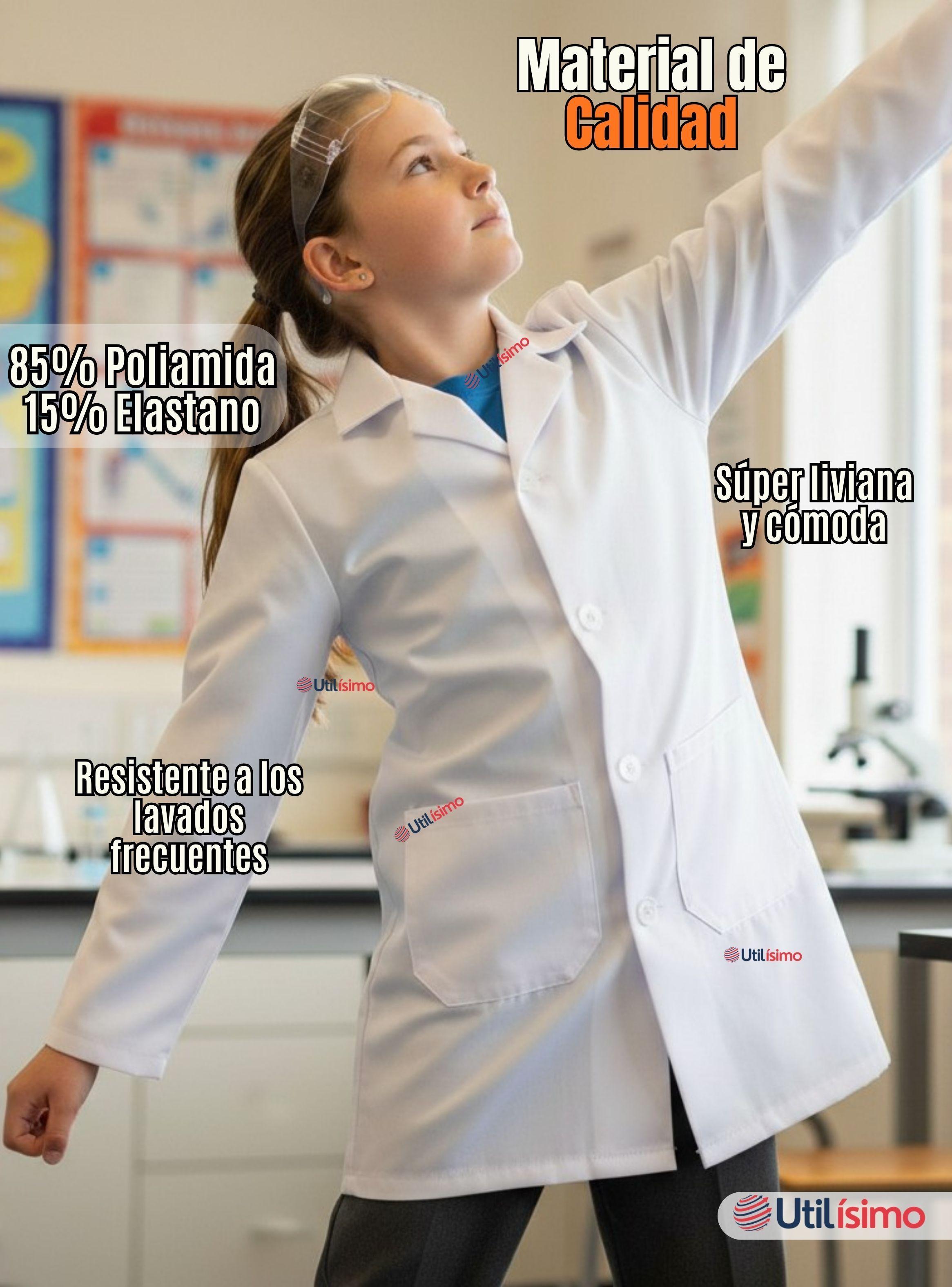 Cotona Delantal Escolar Blanca Niño Niña Unisex Bata-5