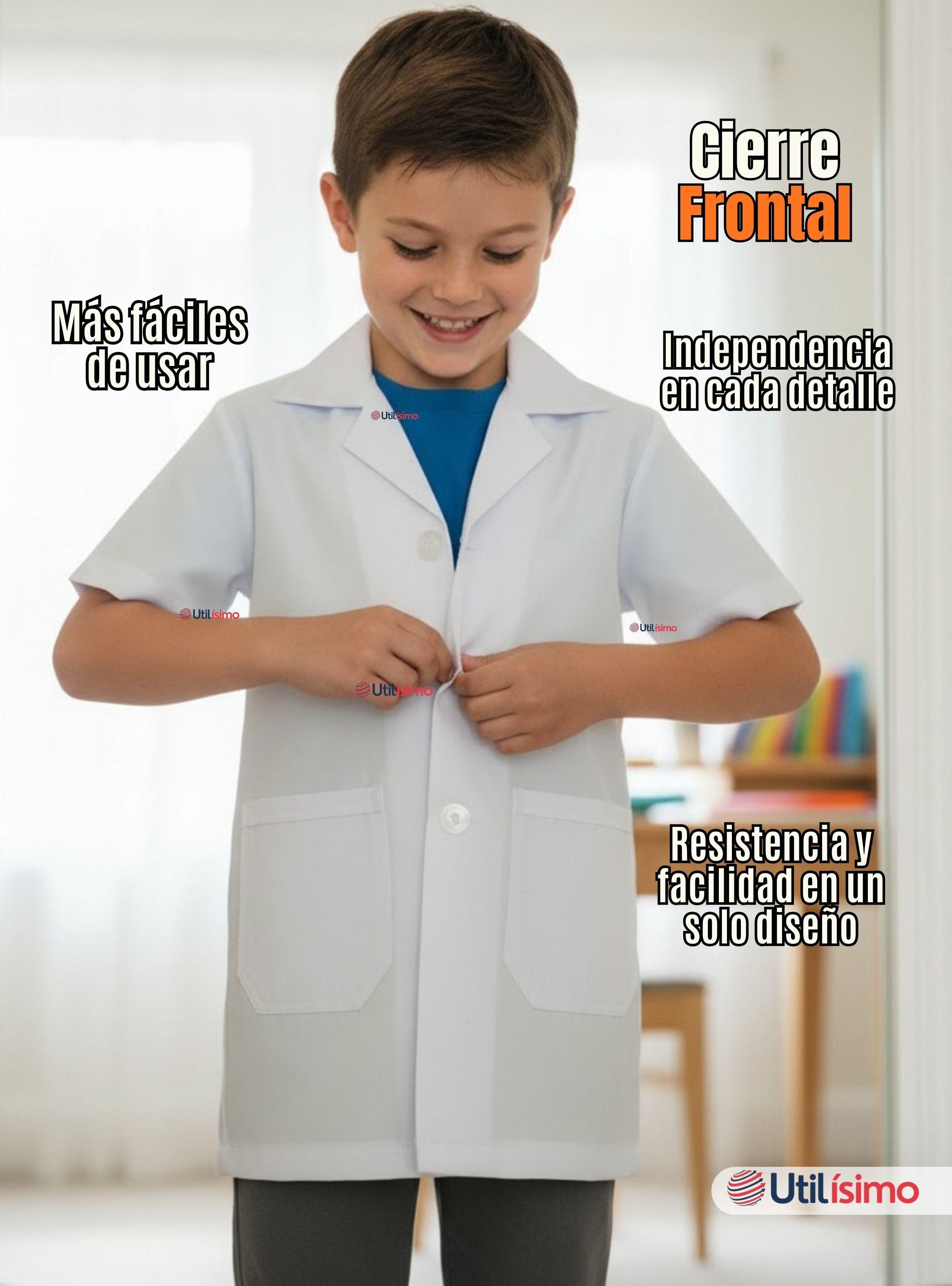 Cotona Delantal Escolar Blanca Niño Niña Unisex Bata-6