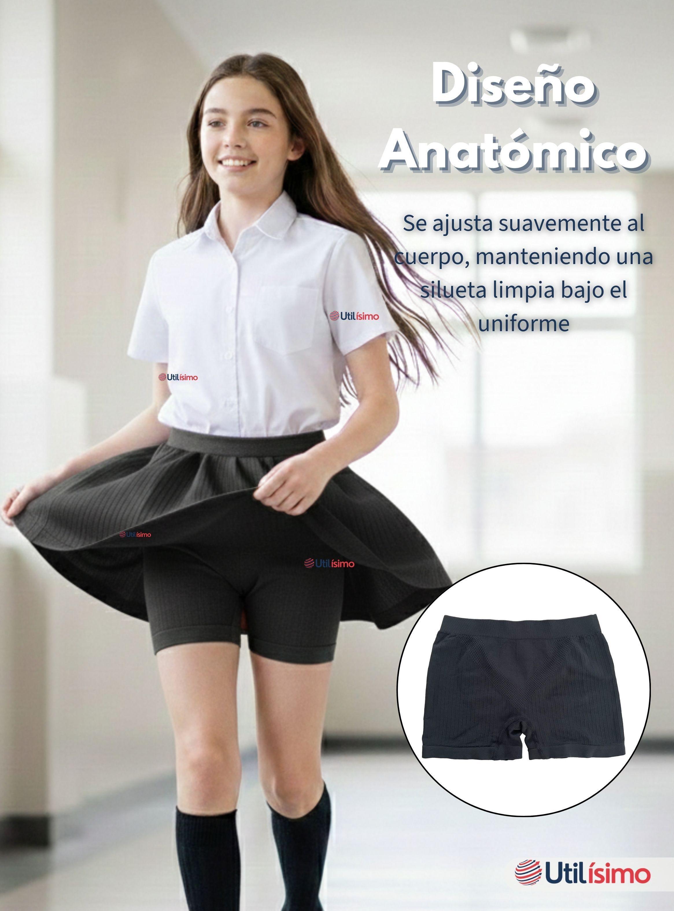 Pack 6 Calzas Cortas Escolar Pata Deportivas Niñas Color Negro-5