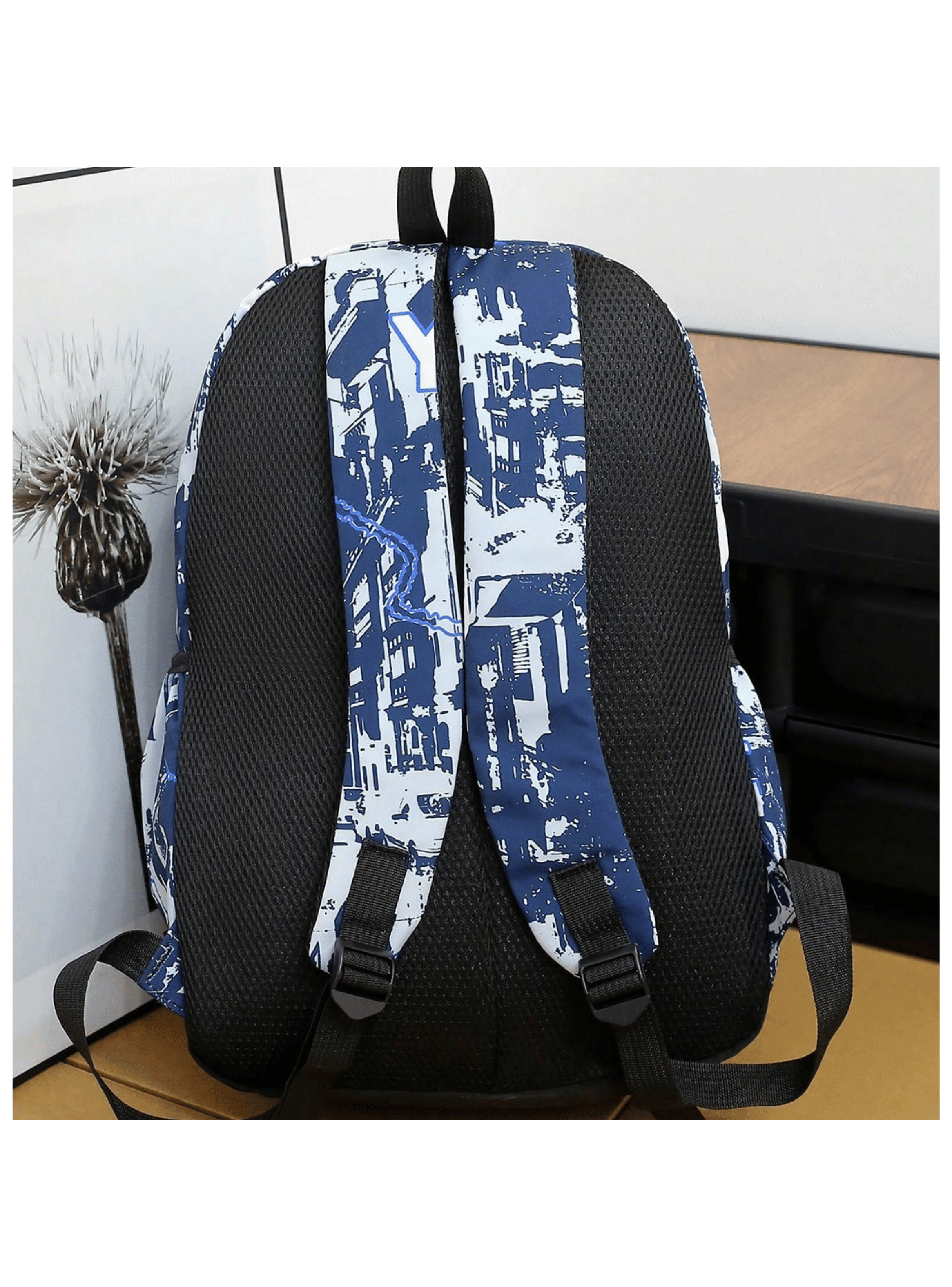 Pack Mochila Lonchera Estuche Grande 46cm Juvenil y Escolar Dark Blue-3