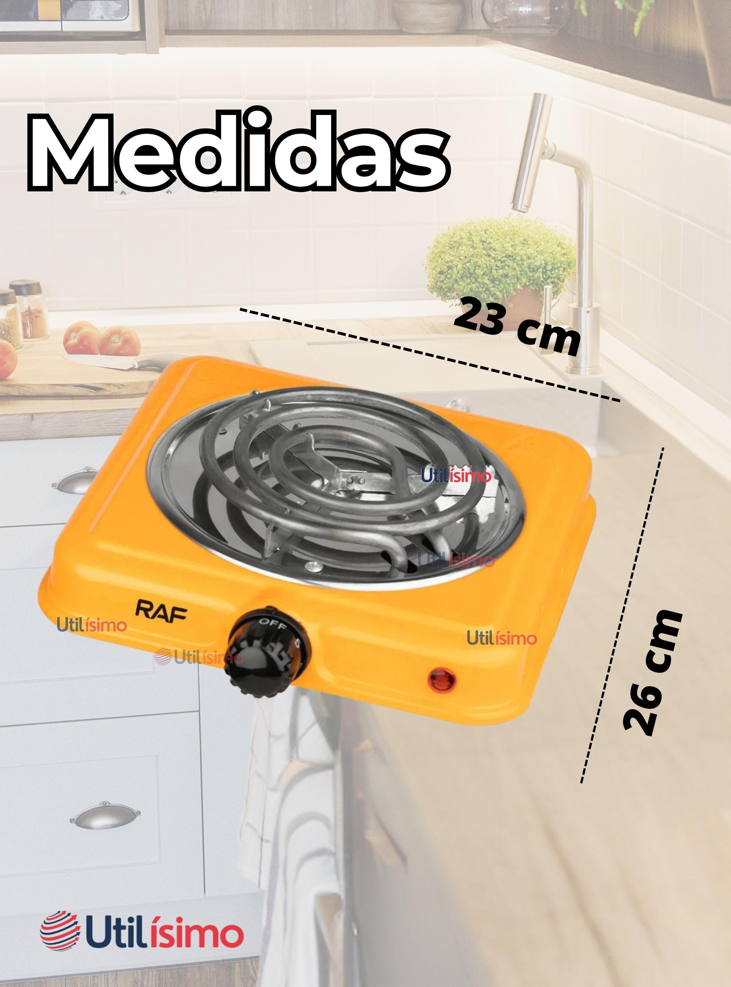 Cocina Eléctrica Portátil 1 Plato 1000W de Potencia Naranja-2