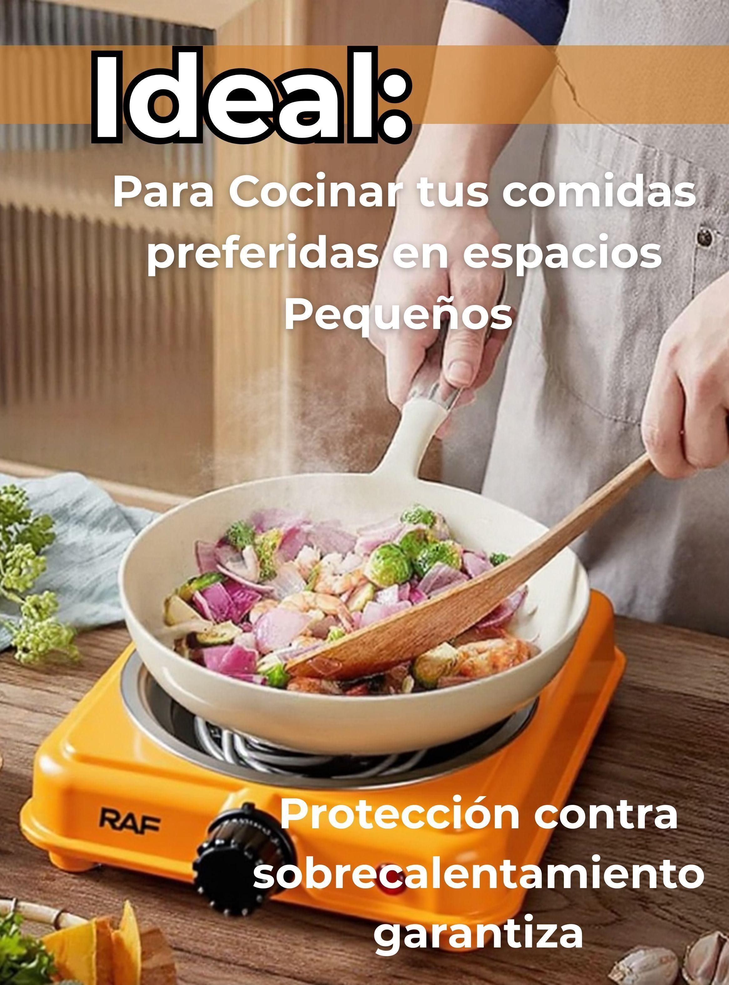 Cocina Eléctrica Portátil 1 Plato 1000W de Potencia Naranja-3