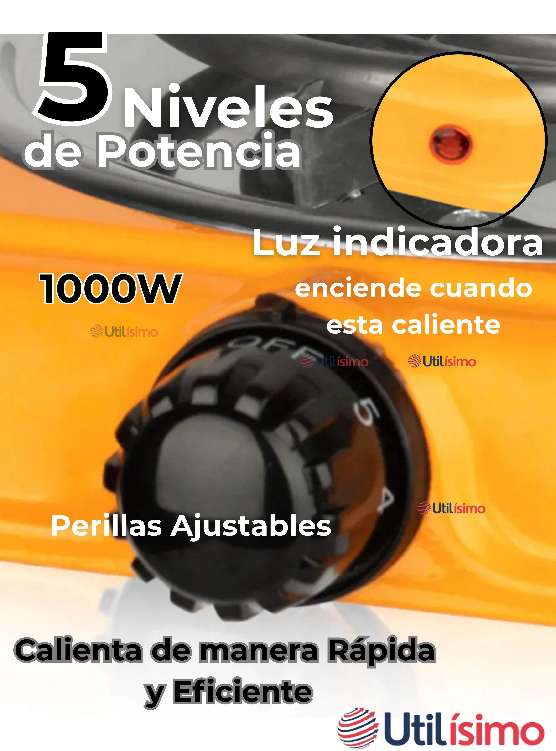 Cocina Eléctrica Portátil 1 Plato 1000W de Potencia Naranja-4
