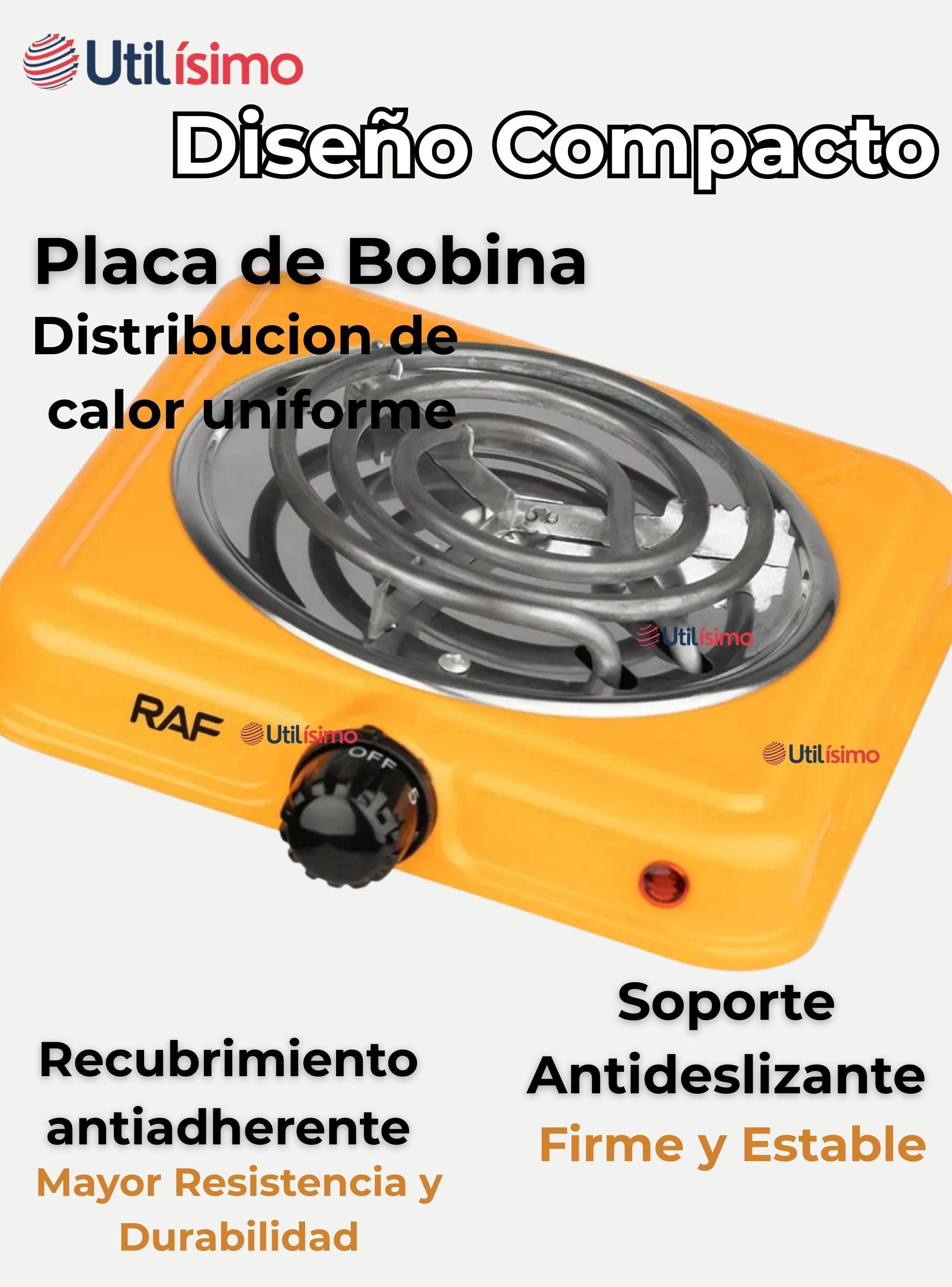 Cocina Eléctrica Portátil 1 Plato 1000W de Potencia Naranja-5