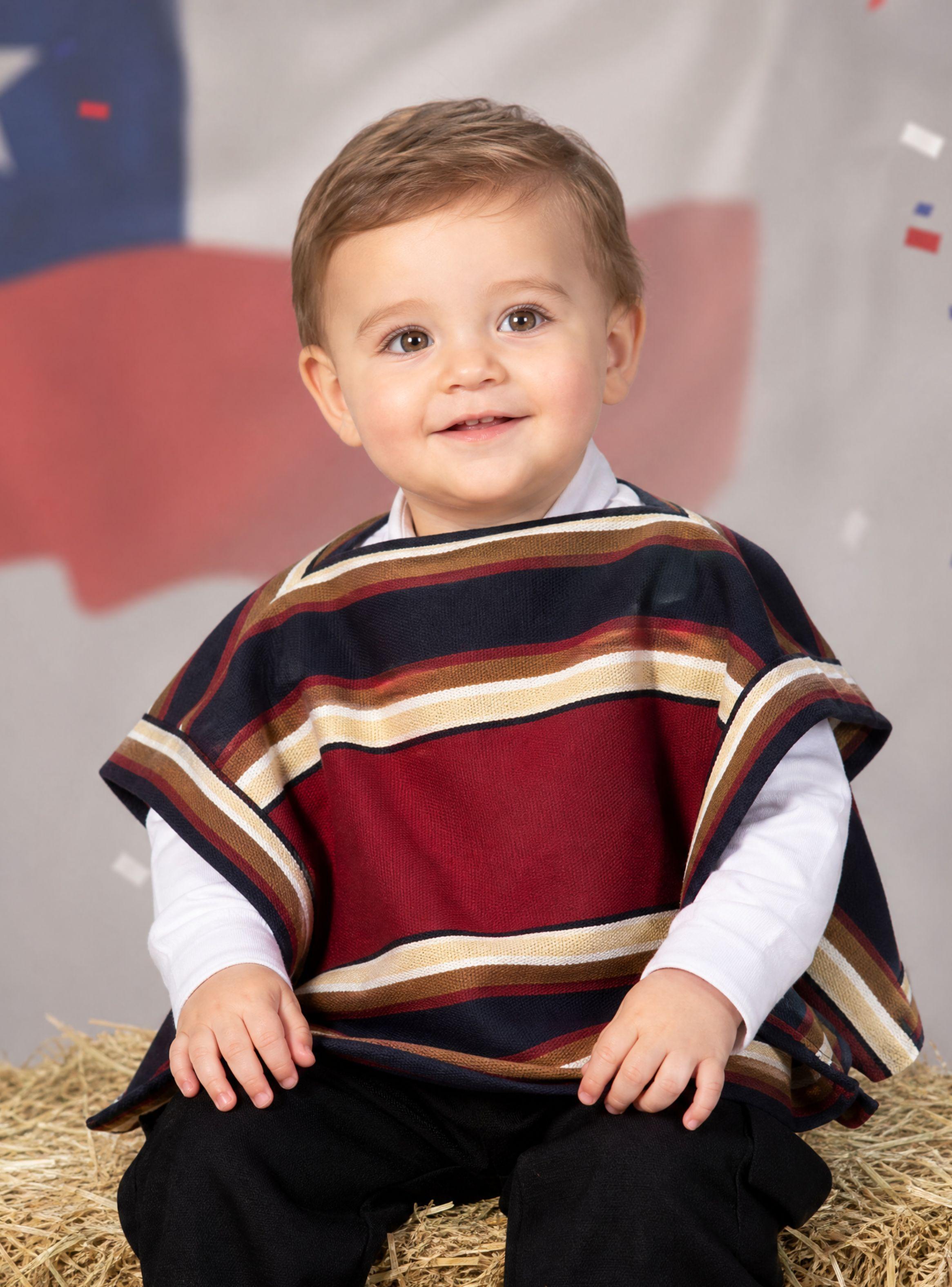 Pack 3 Ponchos Manta Huaso de Niño Baile Cueca Fiestas Patrias-1