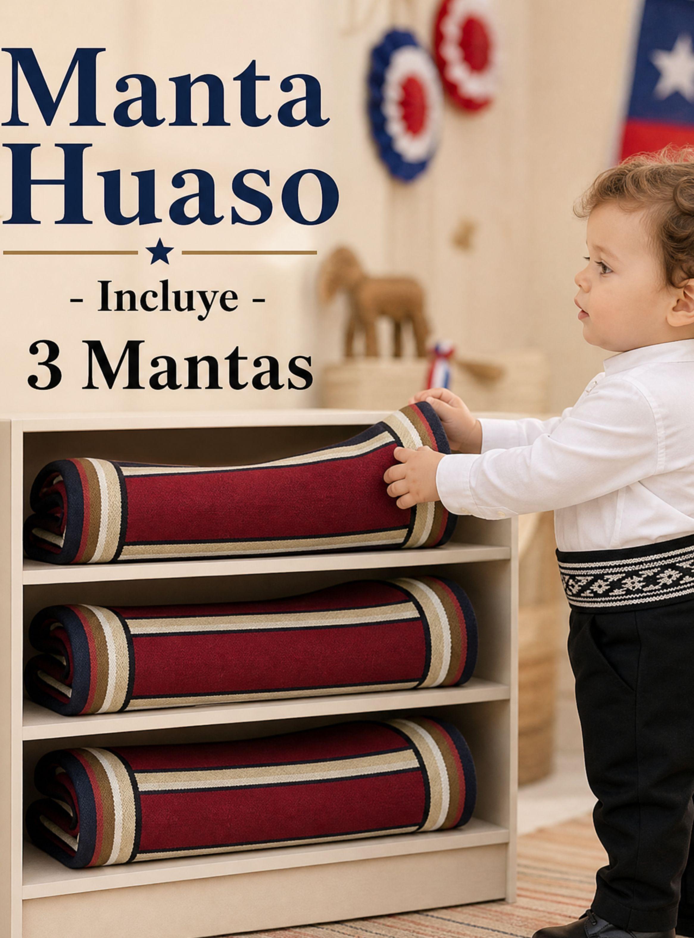 Pack 3 Ponchos Manta Huaso de Niño Baile Cueca Fiestas Patrias-2