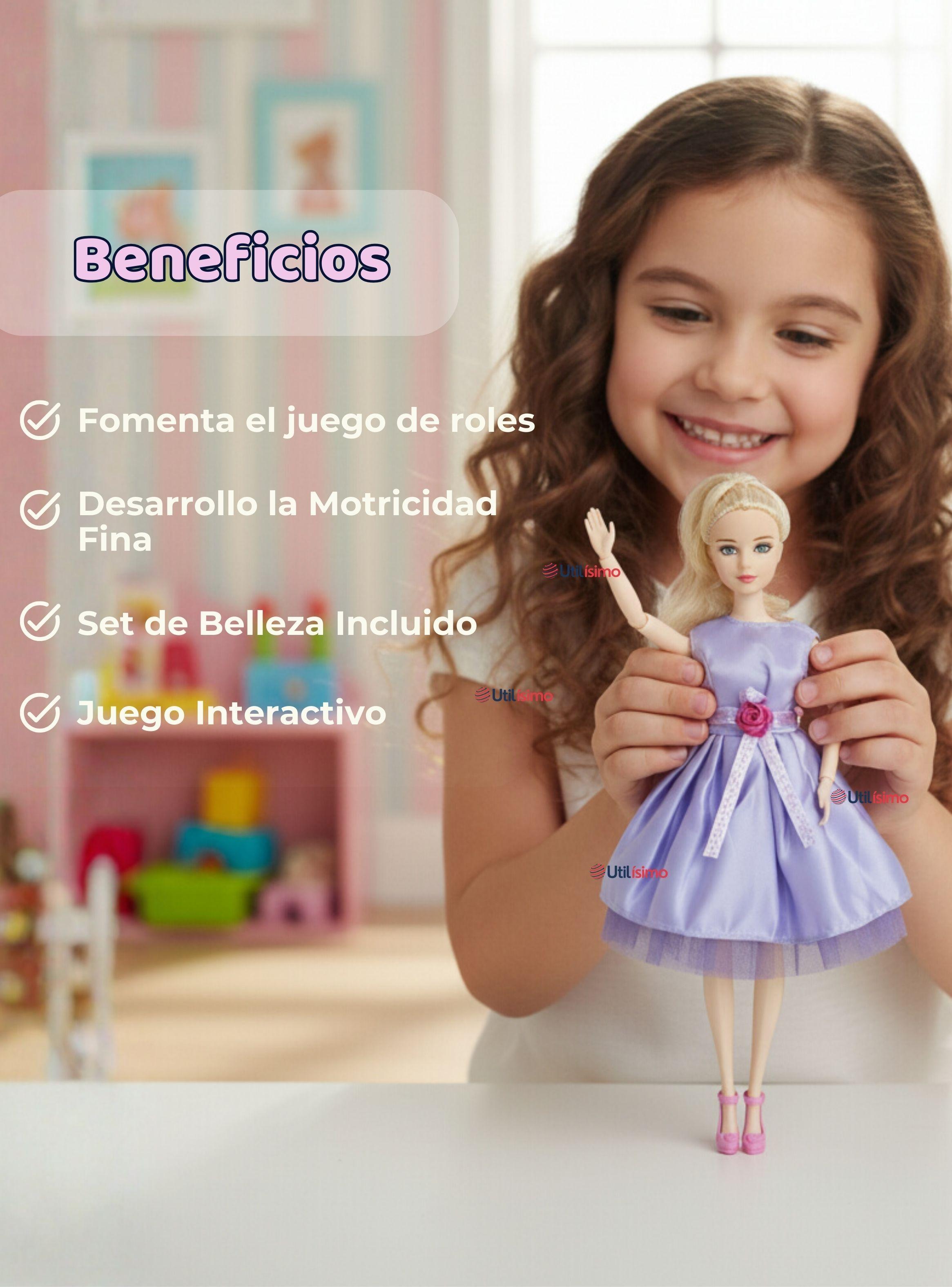 Set de Juego Muñeca Princesa Con Espejo Y Peine-5