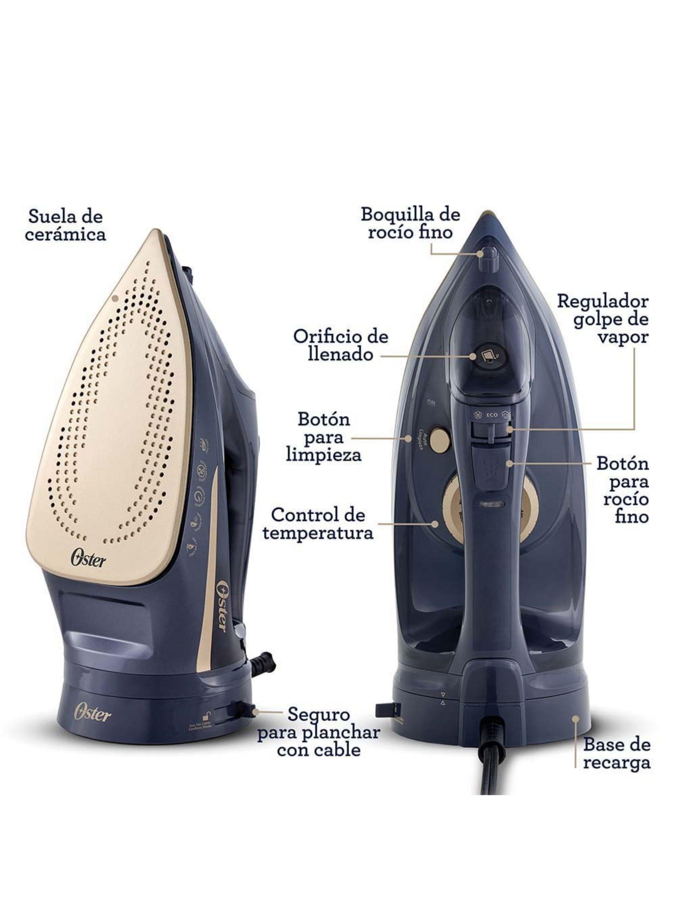 Plancha de vapor inalámbrica Oster® 2 en 1 suela de cerámica GCSTCC5000-5