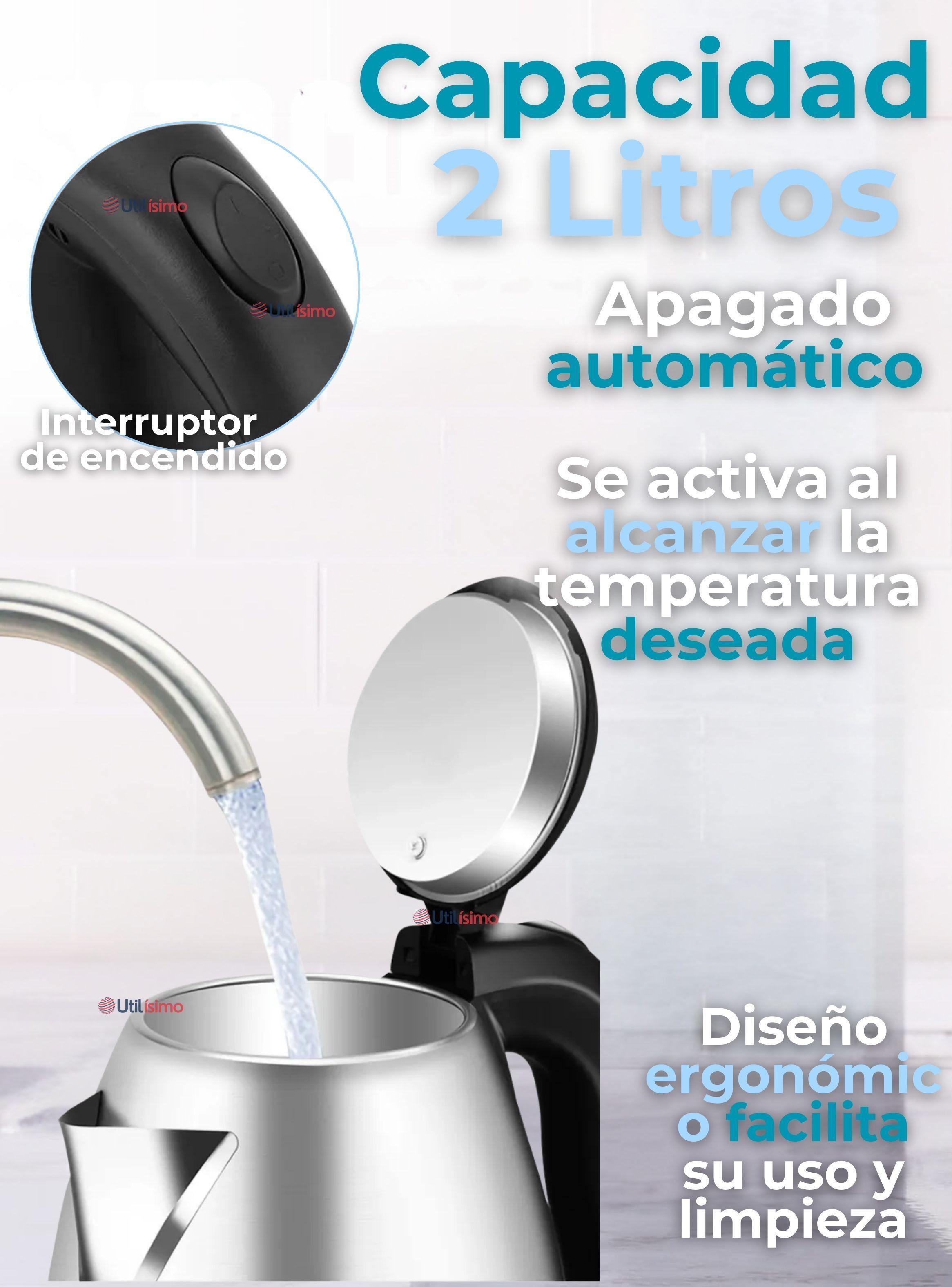 Hervidor Eléctrico Térmico 2 Litros 2000W Acero Inoxidable Tetera-4