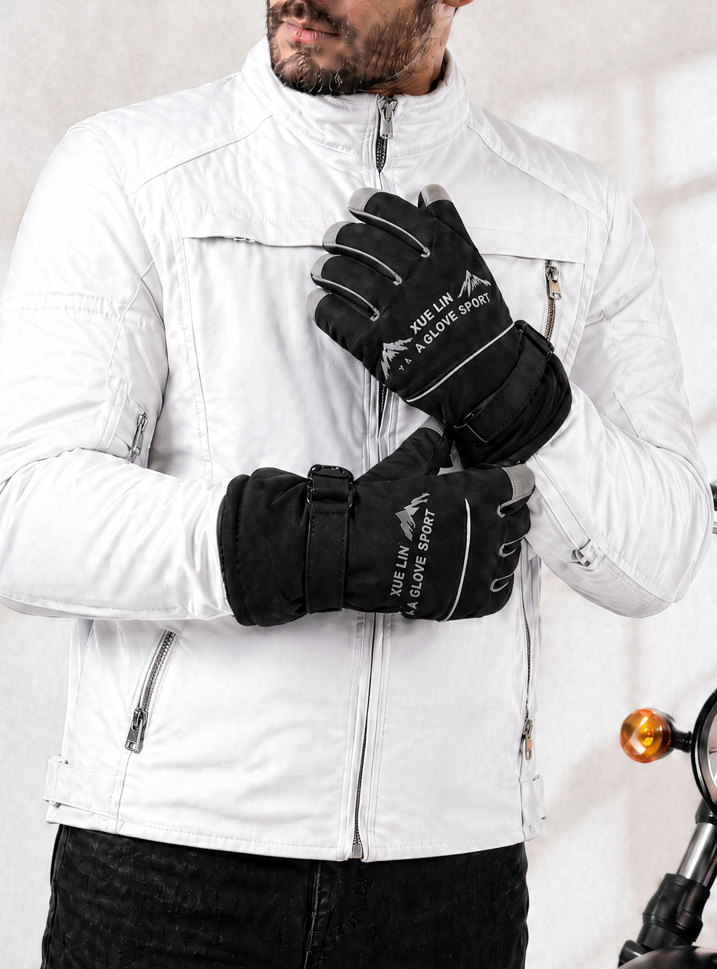 Guantes Para Moto Impermeables Touchscreen Antideslizantes Térmicos Negro -0