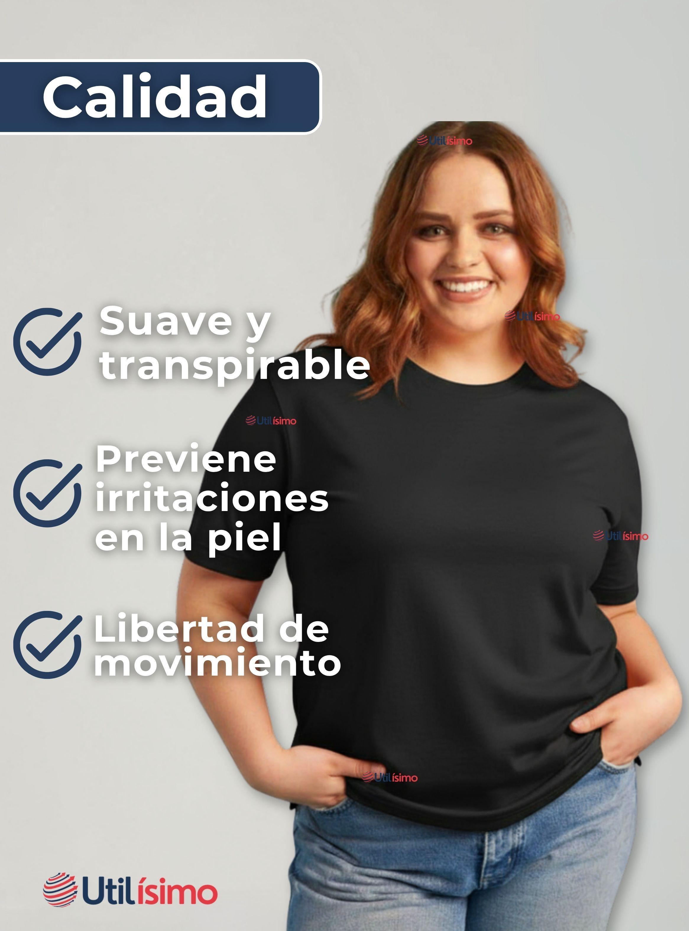 Polera Camiseta 100% Algodón Premium Manga Corta Color Negro Mujer-5