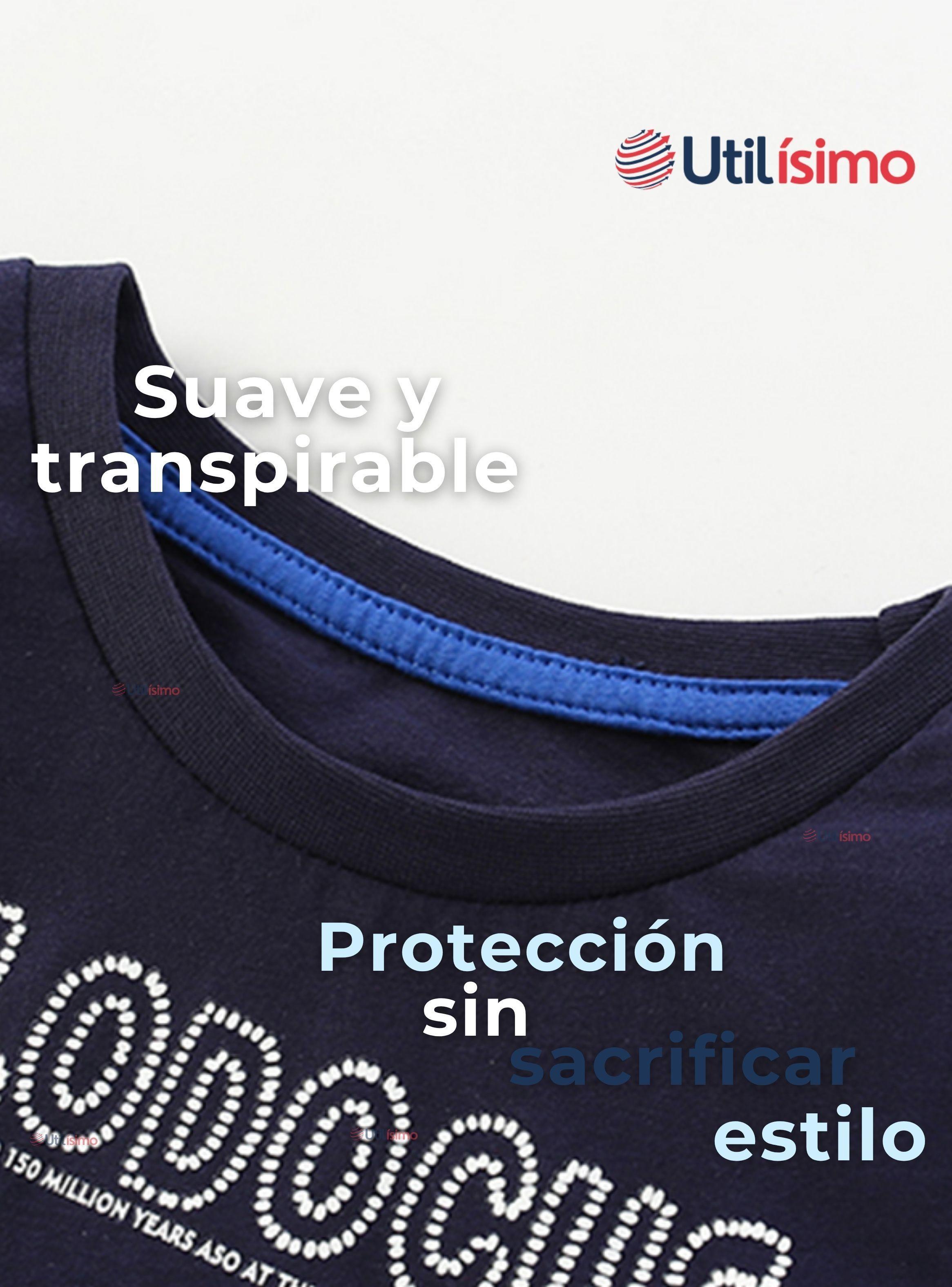 Polera Algodón Manga Larga Niño Camiseta Dinosaurio Azul-5