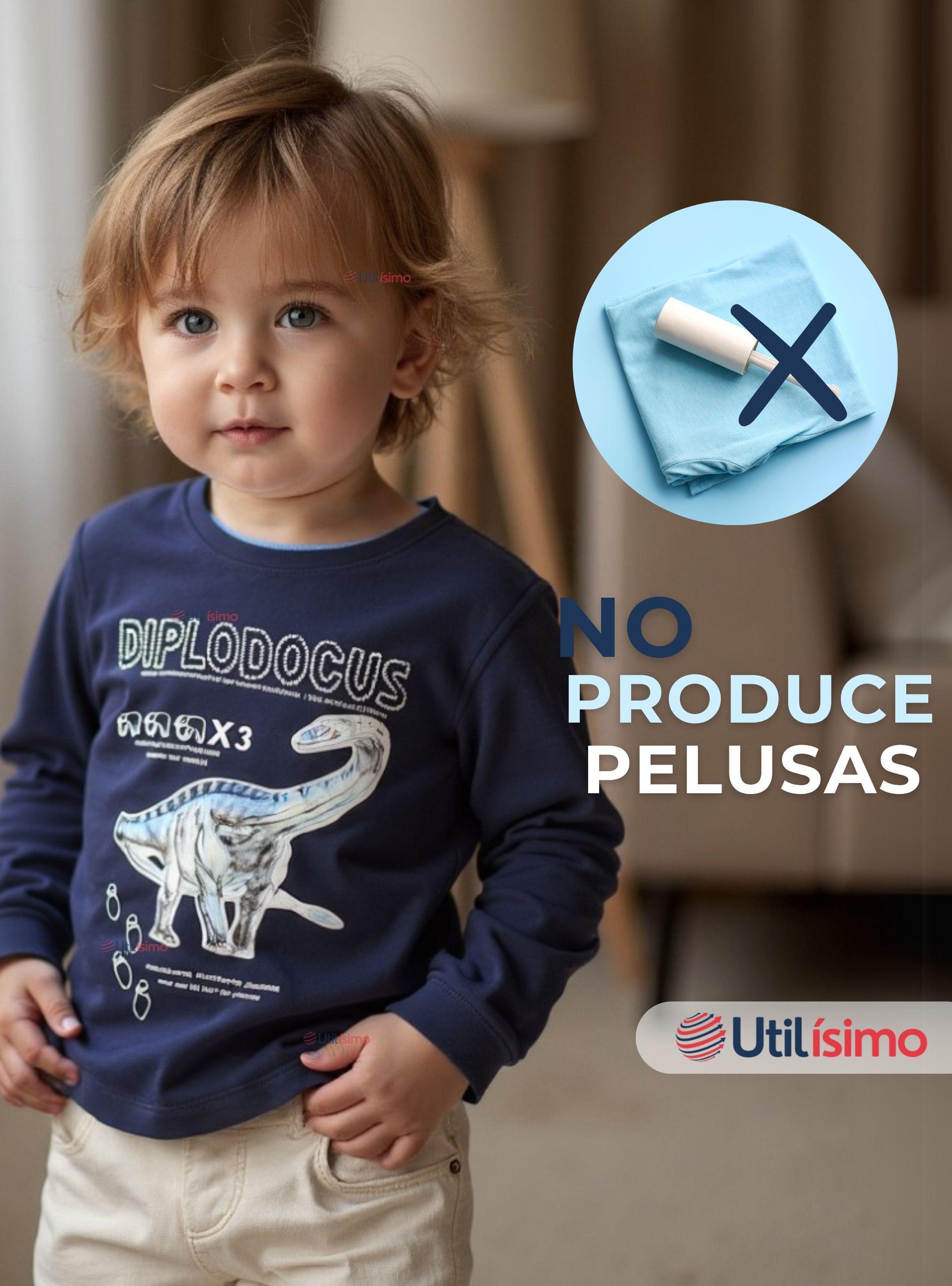 Polera Algodón Manga Larga Niño Camiseta Dinosaurio Azul-7