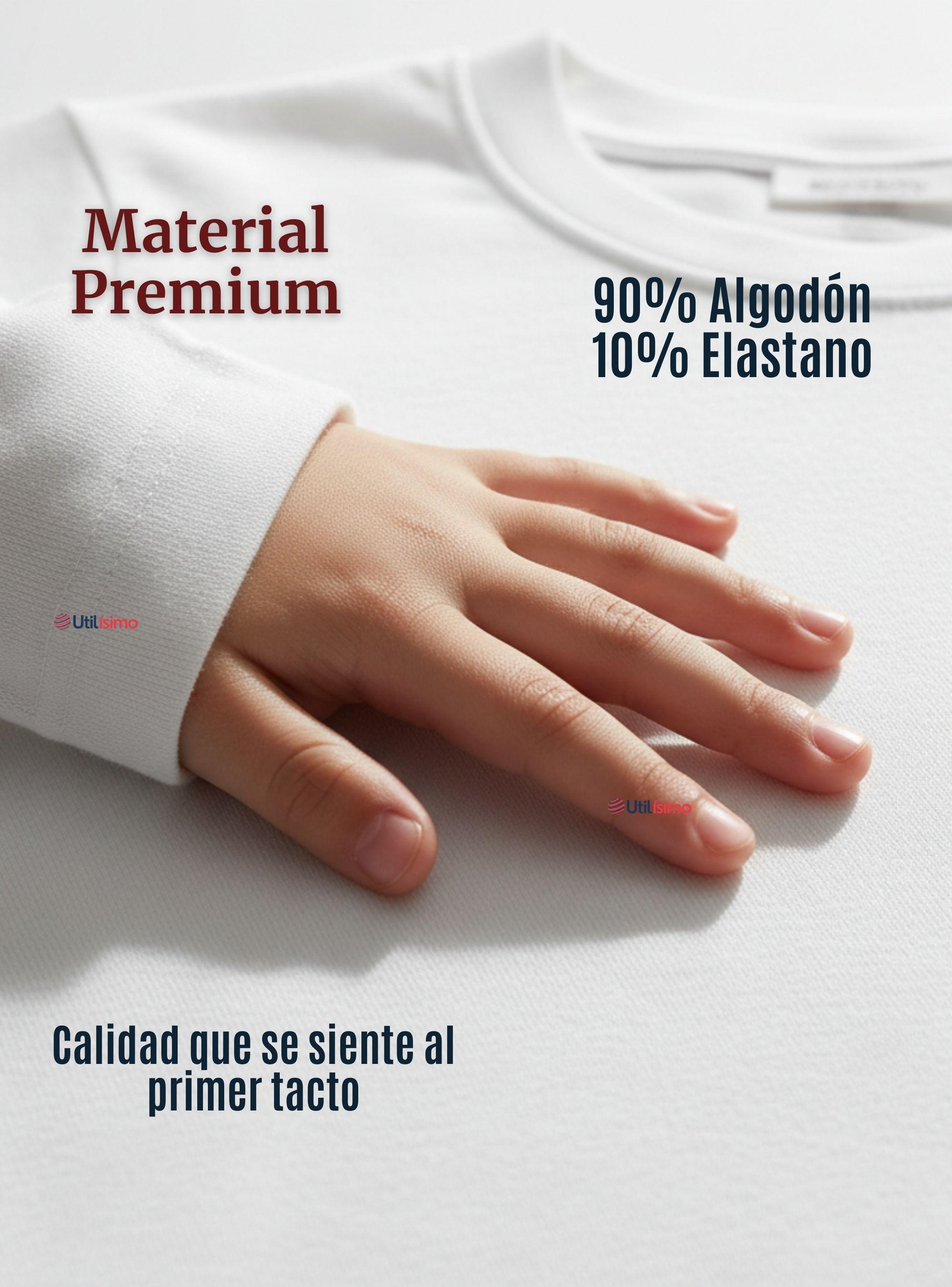 Pack 6 Camisetas Algodón Manga Larga Polera Primera Capa Blanco Niña-4