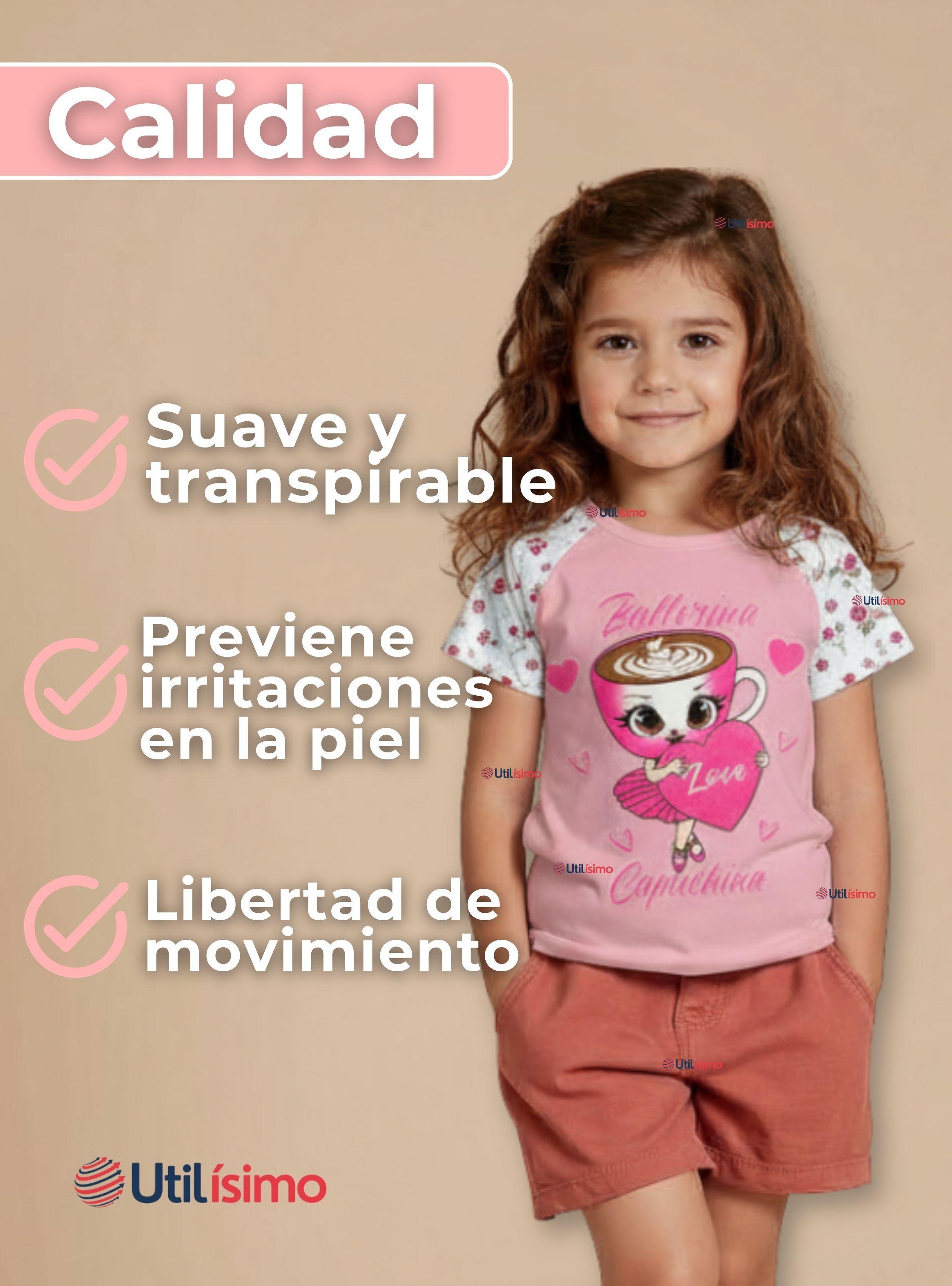 Polera Brainrots 100% Algodón Manga Corta Niña Tralalero Rosado-4