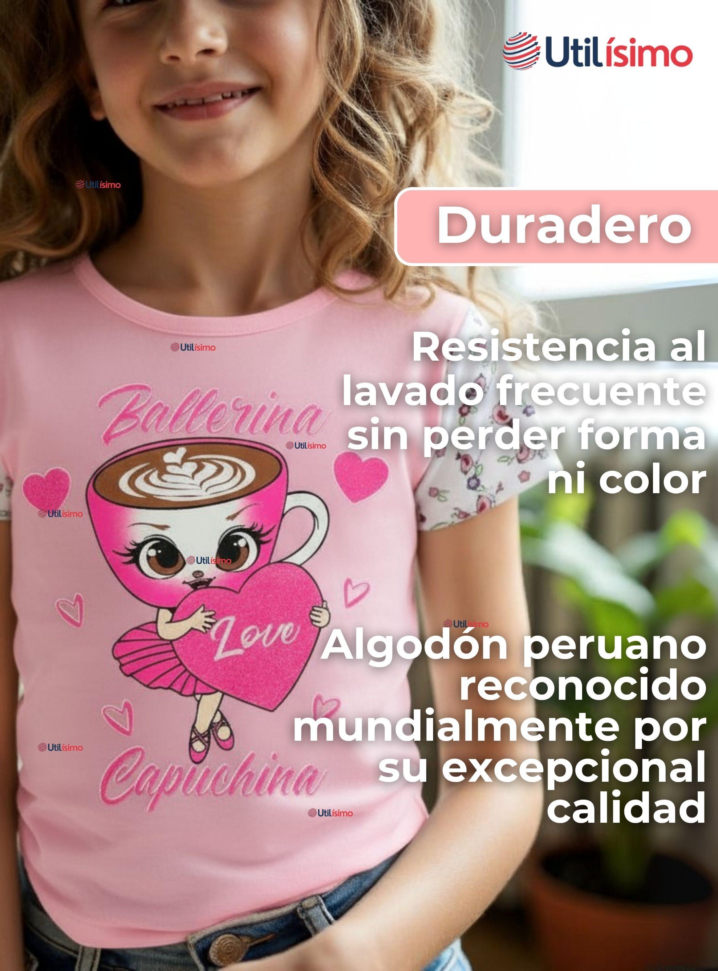 Polera Brainrots 100% Algodón Manga Corta Niña Tralalero Rosado-5