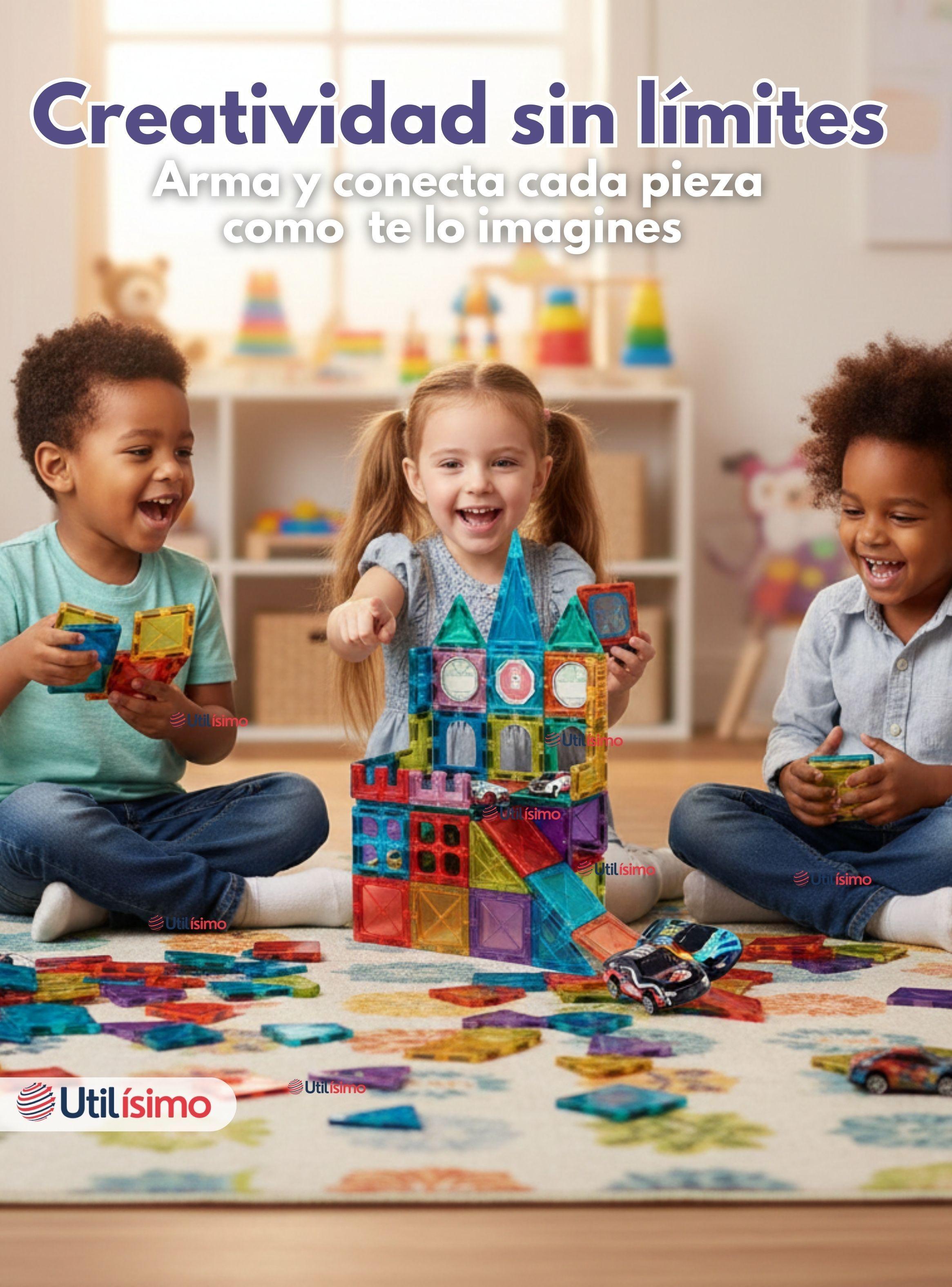 Juego Bloques De Construcción Magnéticos 3D para Niño o Niña de 66 Piezas -6