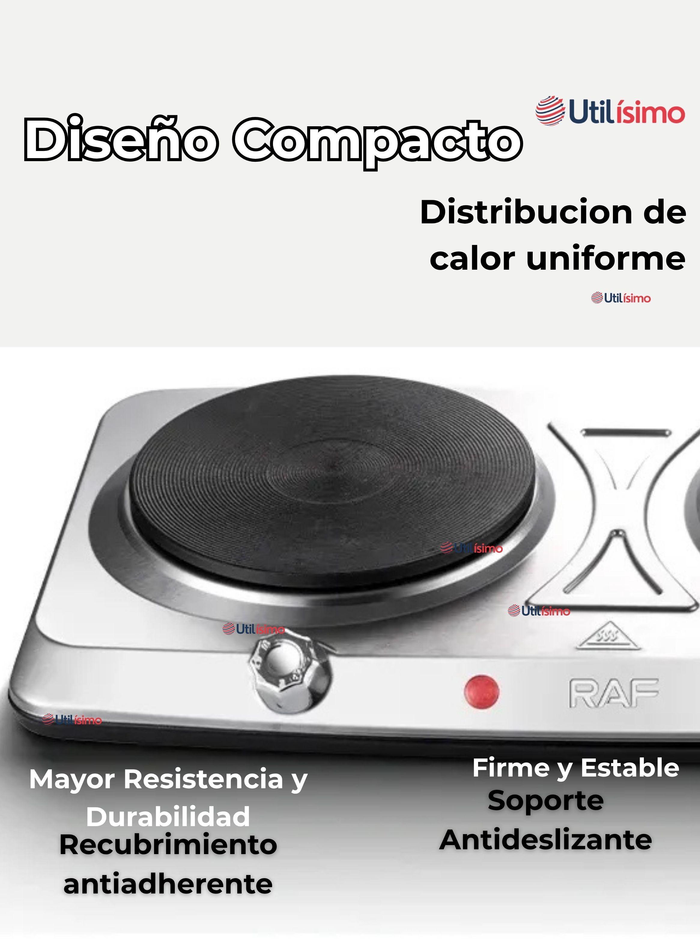 Cocina Eléctrica Portátil 2 Platos 2000W de Potencia de Acero Inoxidable-6