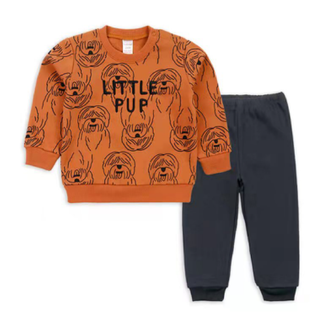 Conjunto 2 Prendas Poleron Pantalon Bebe Niño Tedmimak Puppy-0