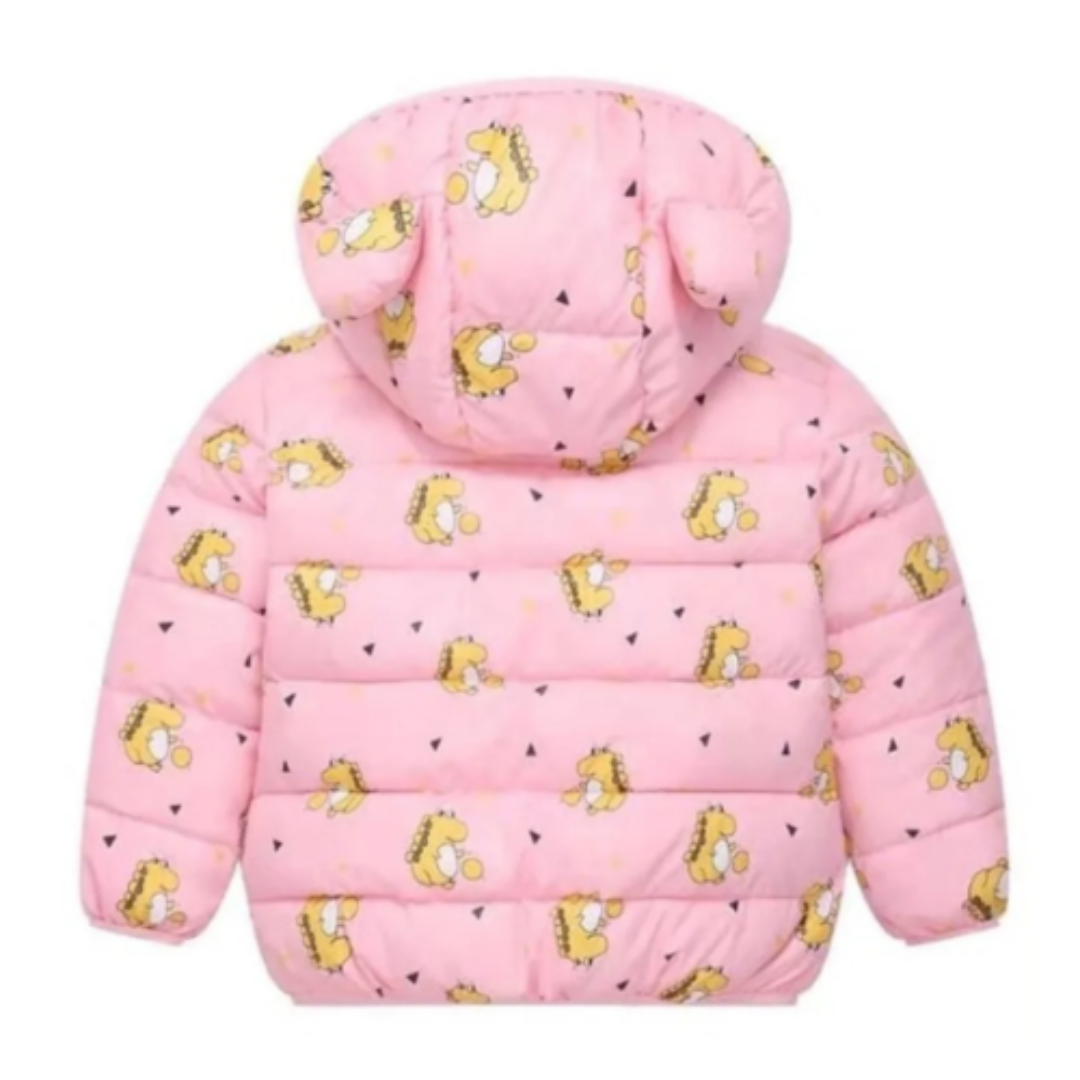 Parka Con Capucha Y Mangas Larga Niña Dinosaurio Rosa Jump Kids-1