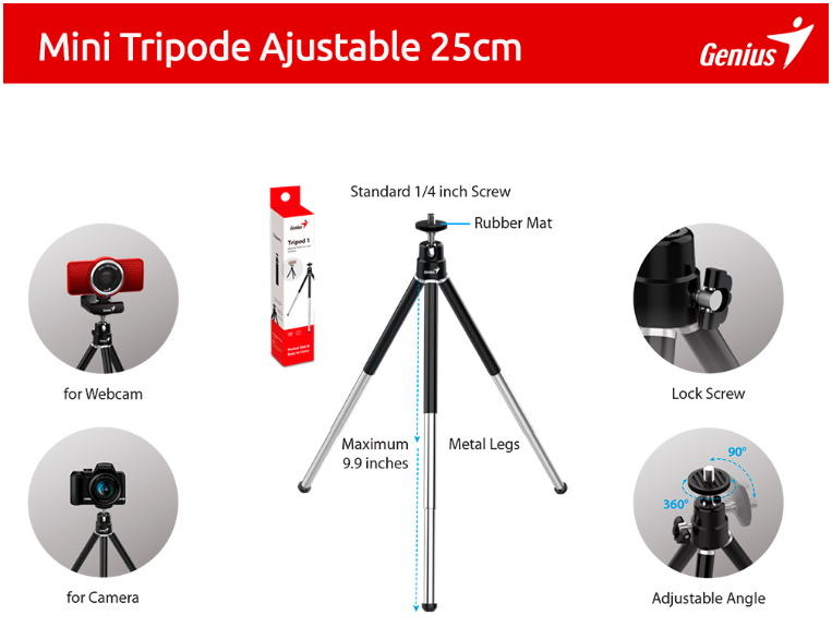GENIUS MINI TRIPODE PARA CAMARAS TRIPOD 1-4
