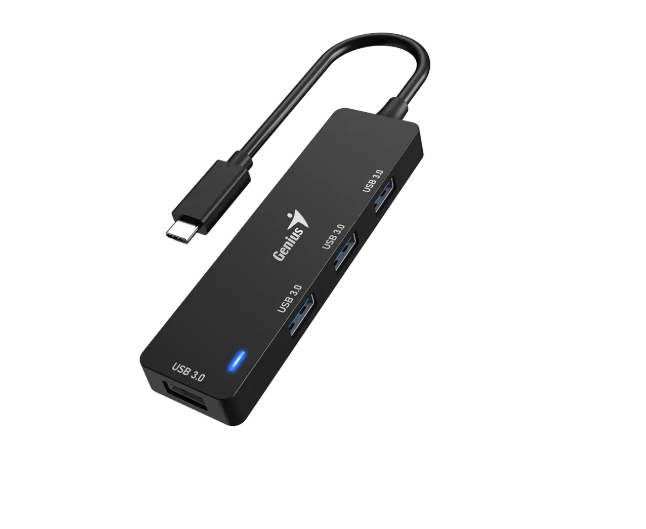 GENIUS HUB 4 in 1 PLUG TYPE C to JACK USB 3 0 UH 400 BK-0