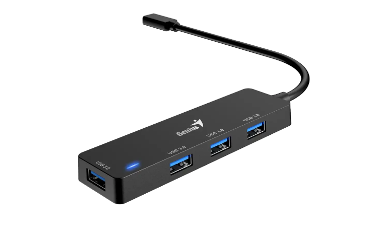 GENIUS HUB 4 in 1 PLUG TYPE C to JACK USB 3 0 UH 400 BK-3