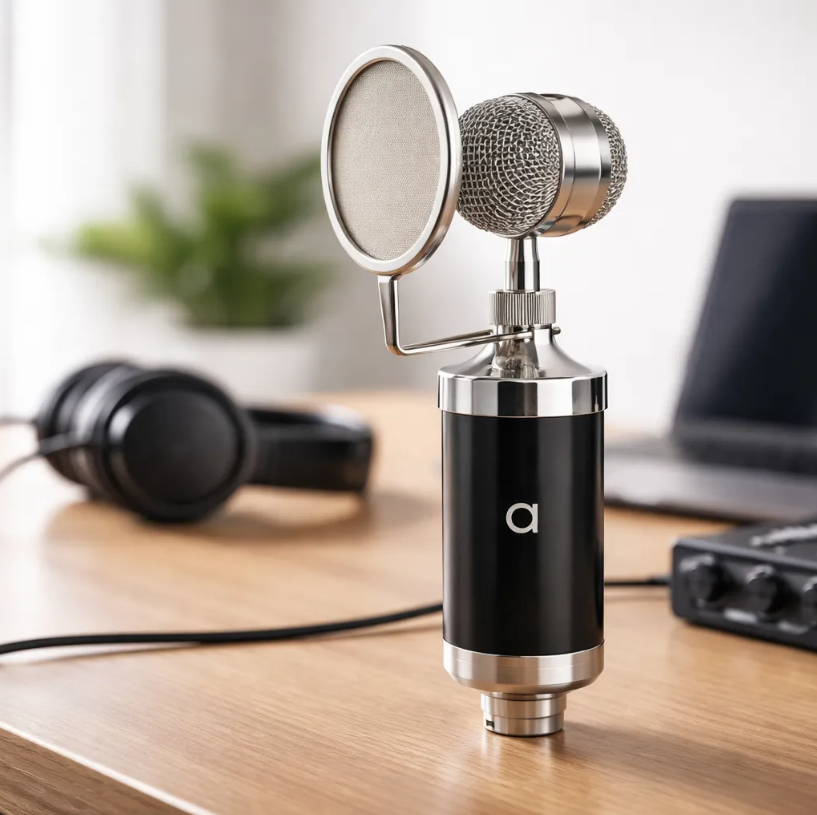 Micr fono Condensador Audiolab Home Estudio Usb Con Tr pode-3