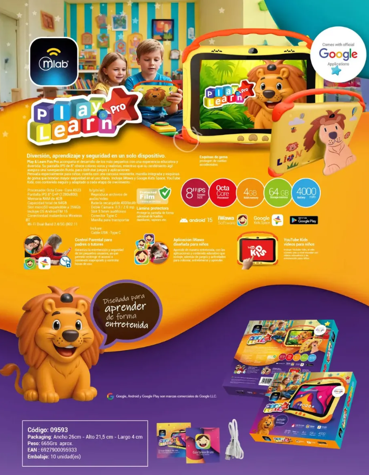 Tablet Mlab Play Learn Pro 4gb 64gb 8 Amarilla-5