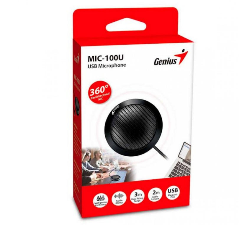 Micrófono Din mico Genius MIC 100U USB para Computadora-5