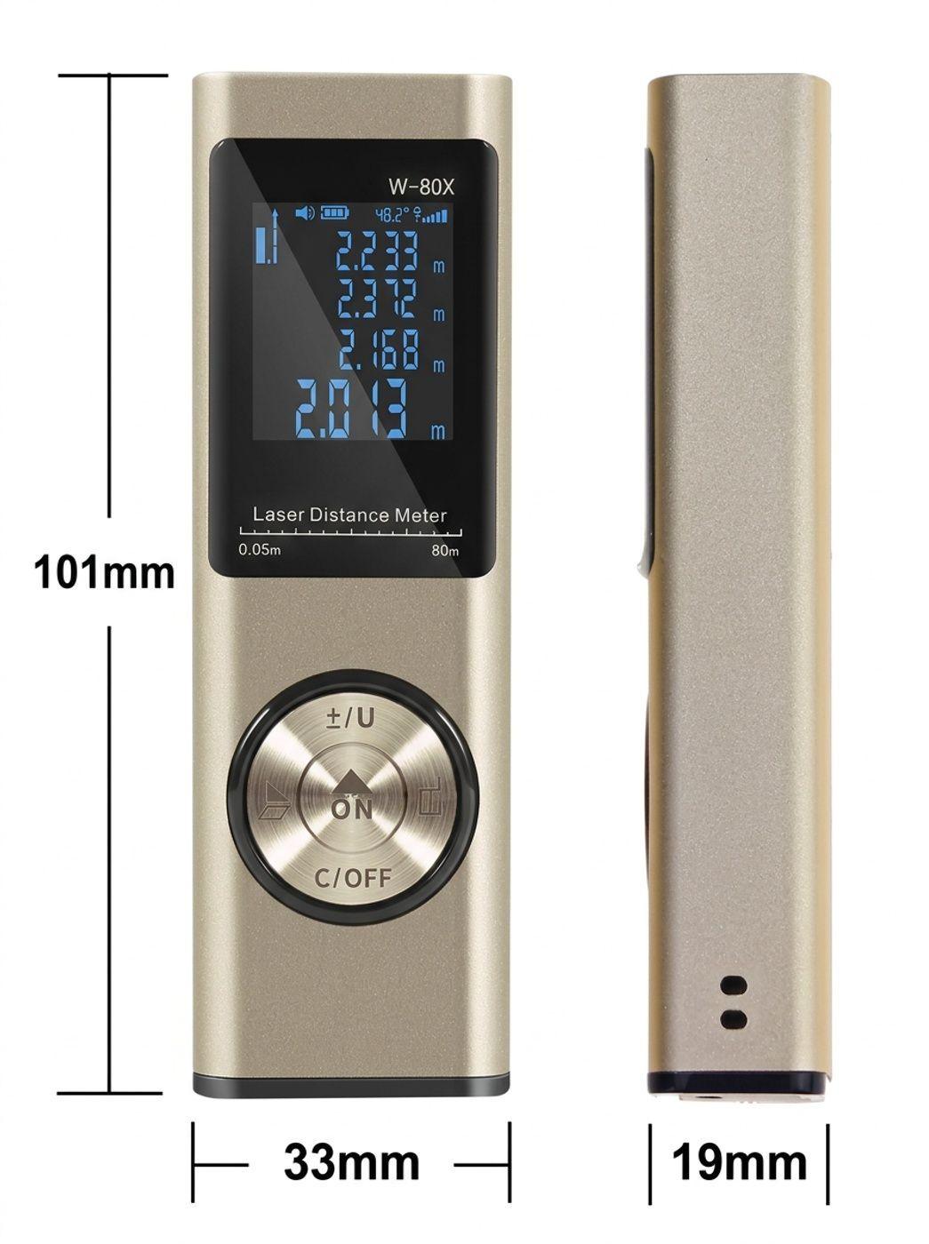 Distanciometro Laser Digital 80m Recargable USB Sensor De Angulo-1